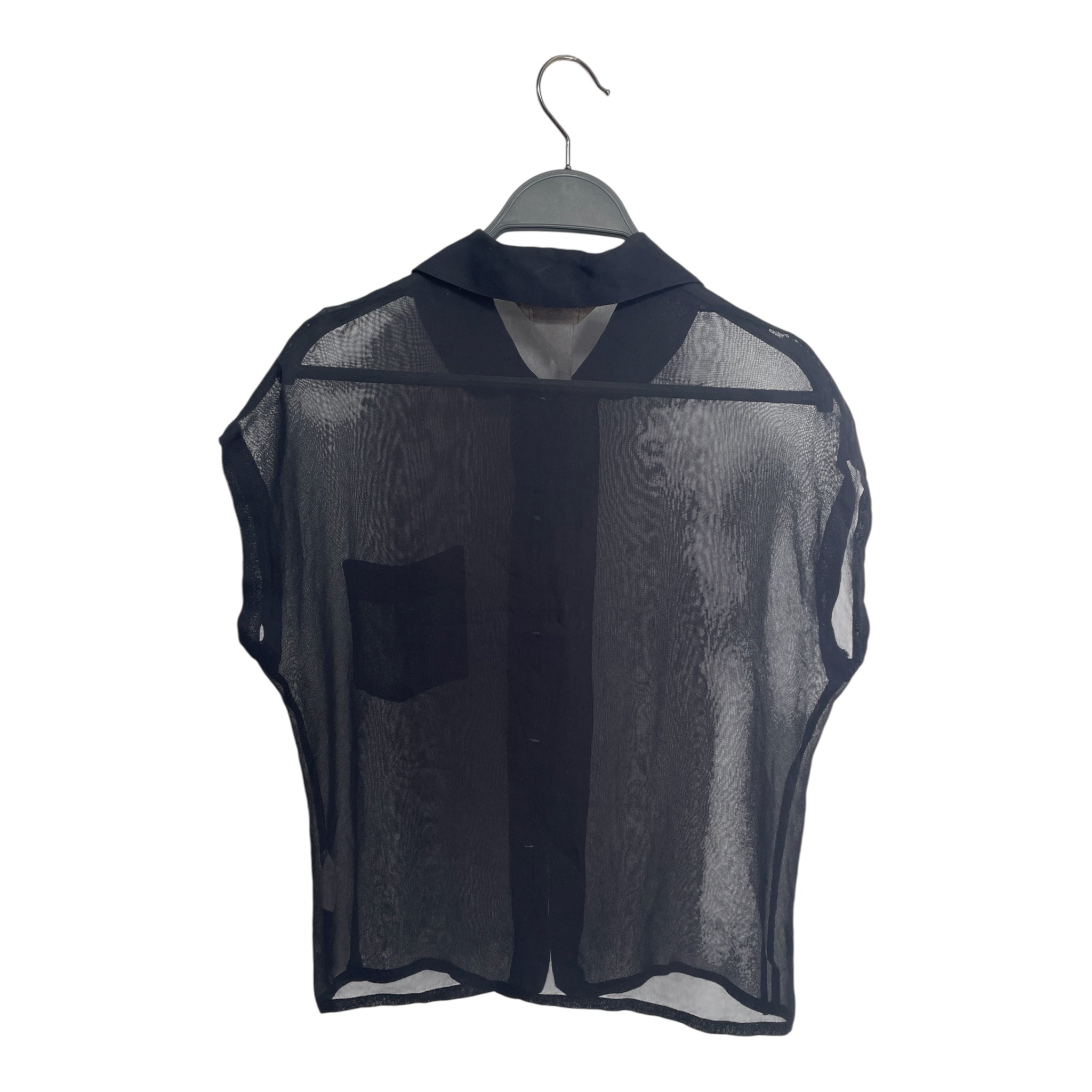 COMME des GARCONS/SS Blouse/S/Silk/BLK/SEE THROUGH POCKET view 2