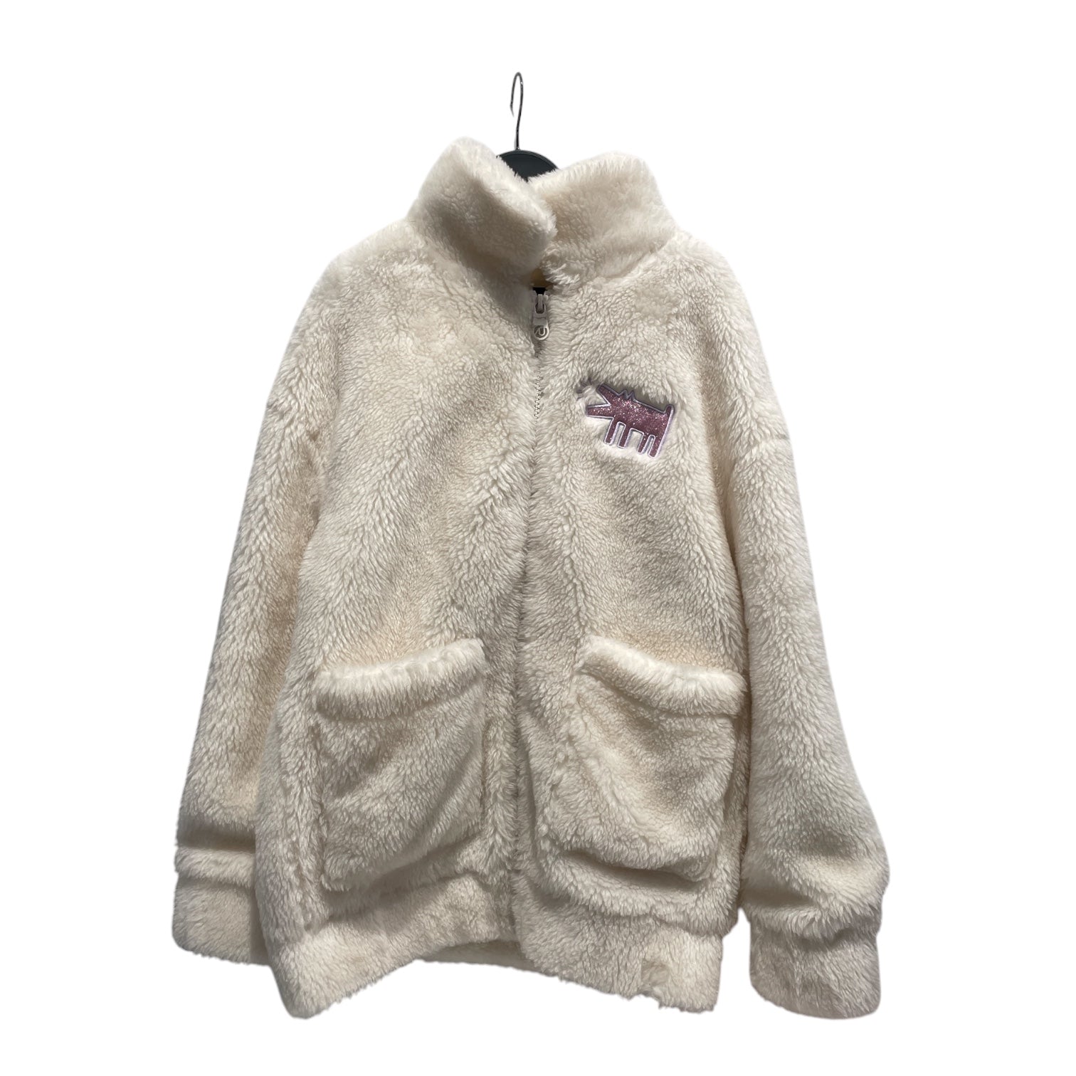 Keith Haring/Fleece Jkt/L/Cotton/WHT/White Fleece Teddy Zip view 1