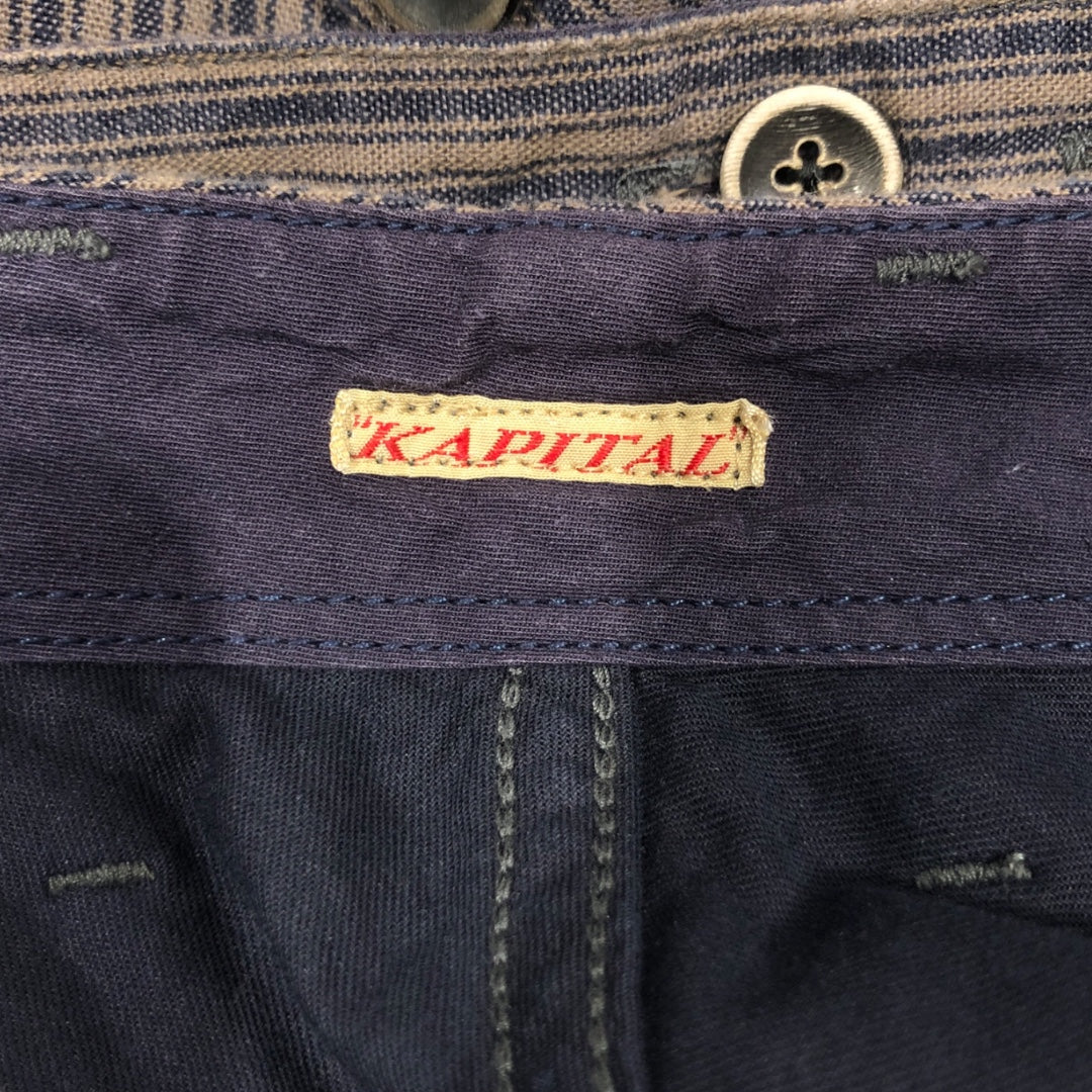 KAPITAL/Straight Pants/0/Cotton/NVY/Ankle/Stripe/BEG/NVY PINSTRIPE 12 BUTTON view 3