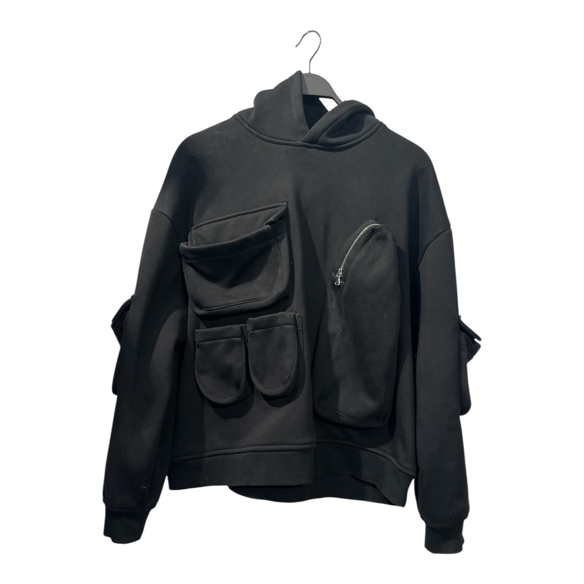 WHO DECIDES WAR/Sweatshirt/M/Cotton/BLK/Multiple pockets zipper pocket view 1