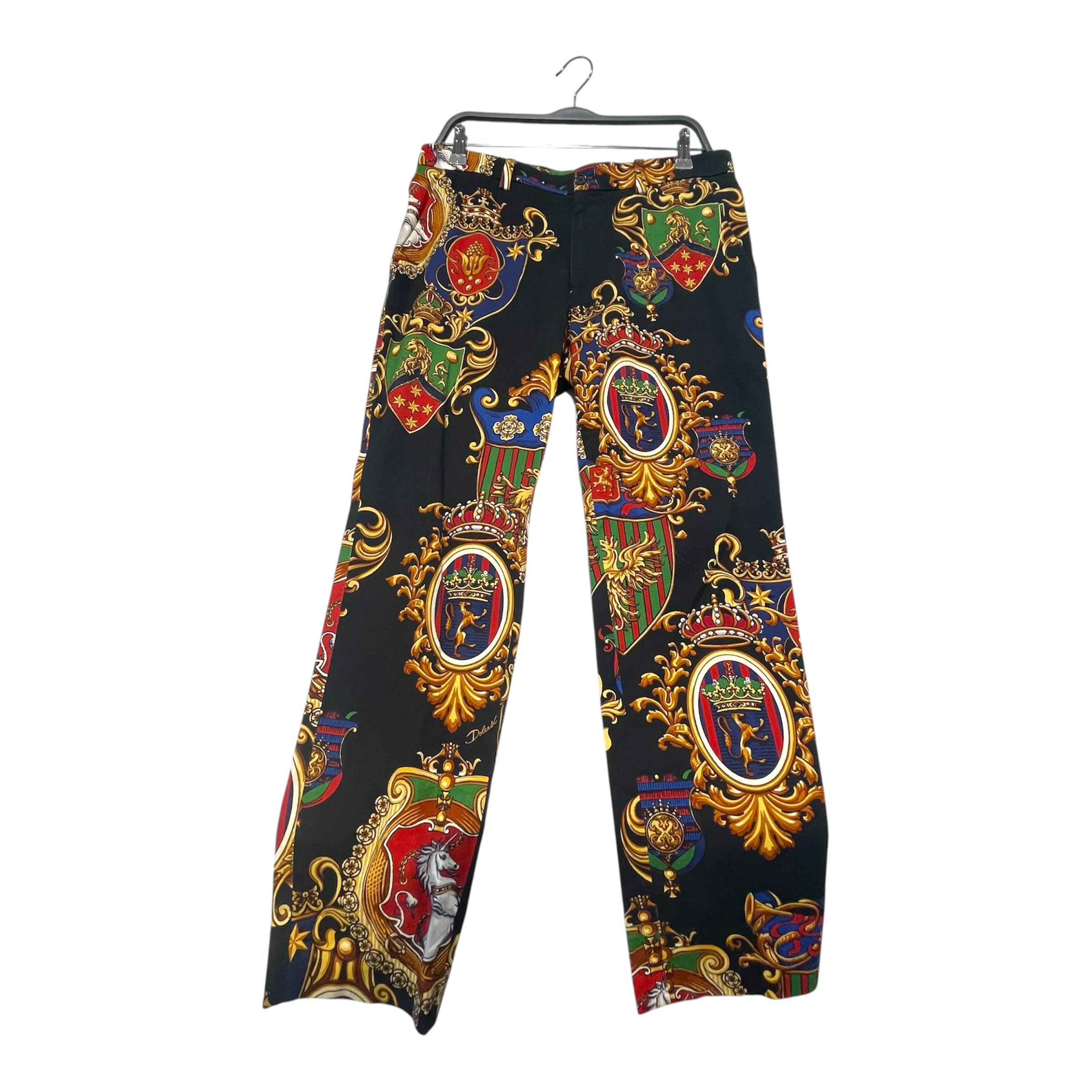 DOLCE&GABBANA/Straight Pants/48/Cotton/MLT/All Over Print/All Over Lion Crest view 1