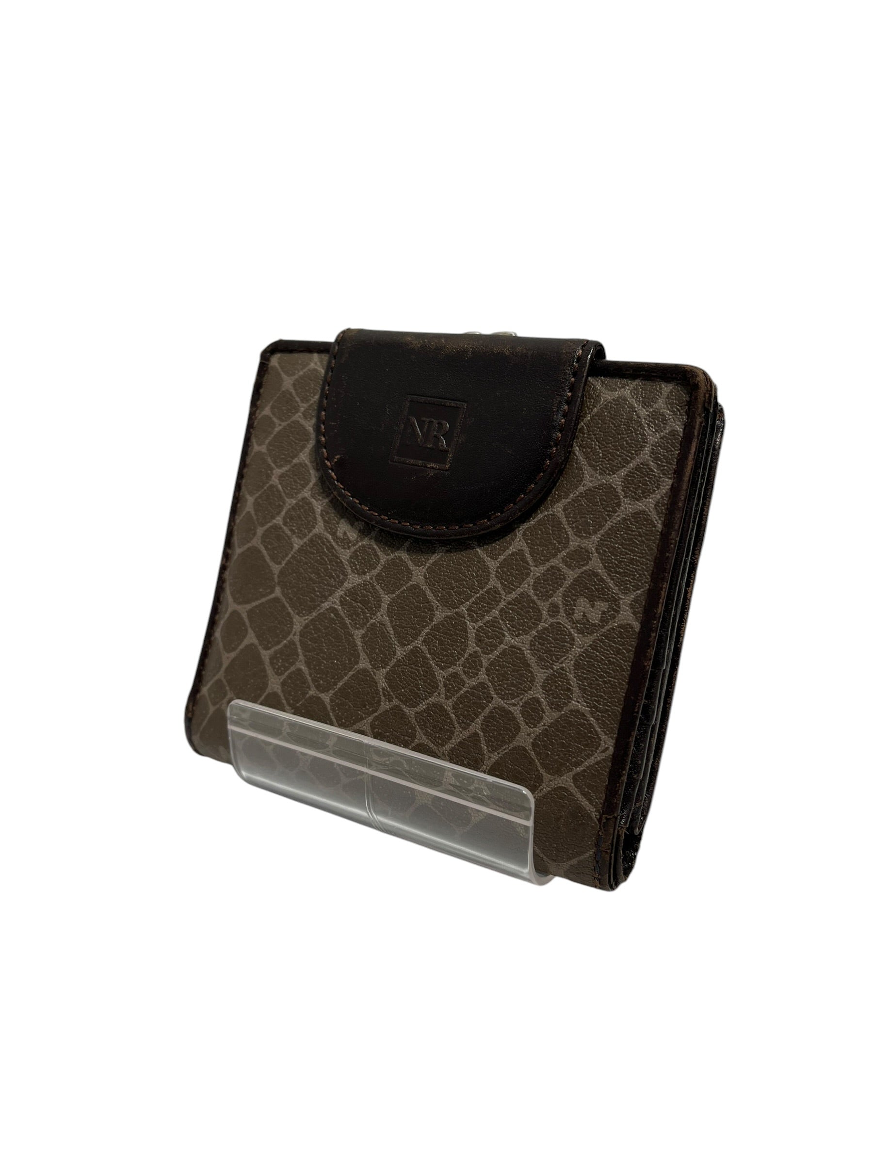 NINA RICCI/Wallet/Animal Pattern/Leather/BRW/CROC PTTRN/SLVER CLASP LOCK view 1