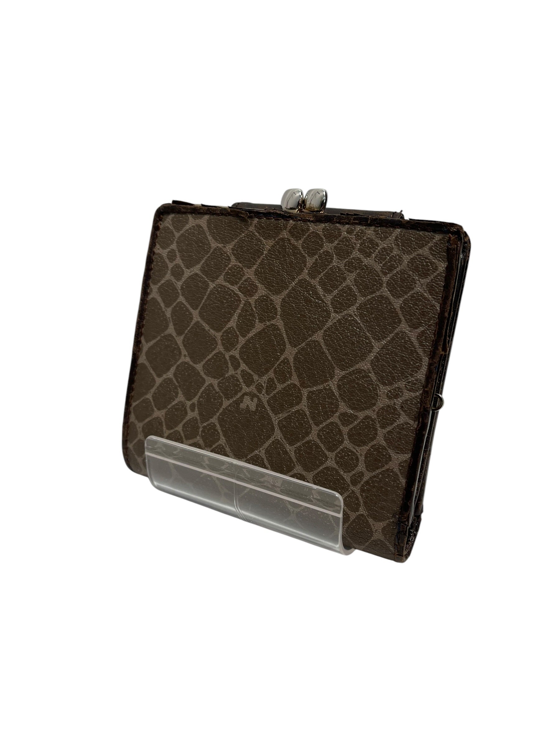 NINA RICCI/Wallet/Animal Pattern/Leather/BRW/CROC PTTRN/SLVER CLASP LOCK view 2