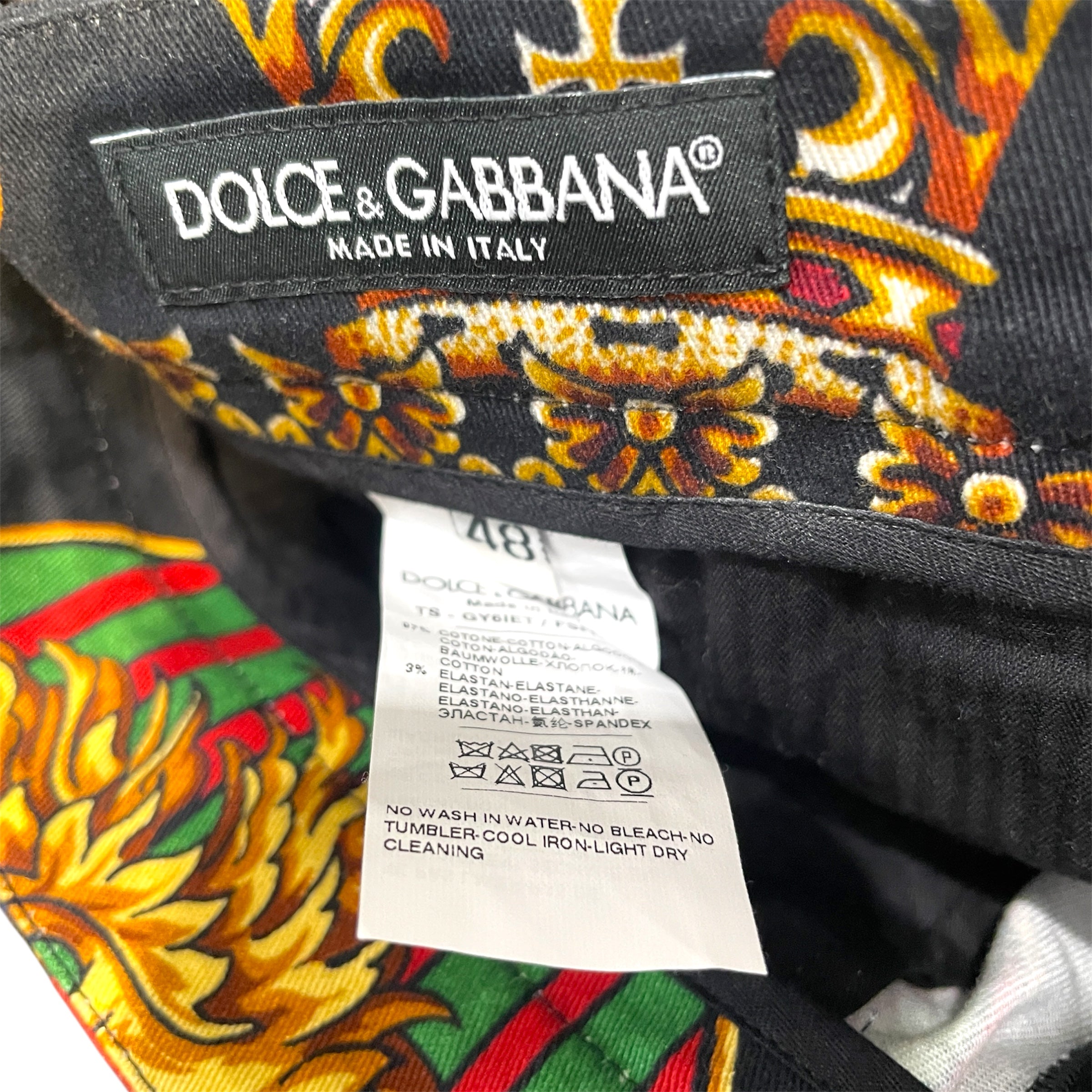 DOLCE&GABBANA/Straight Pants/48/Cotton/MLT/All Over Print/All Over Lion Crest view 3