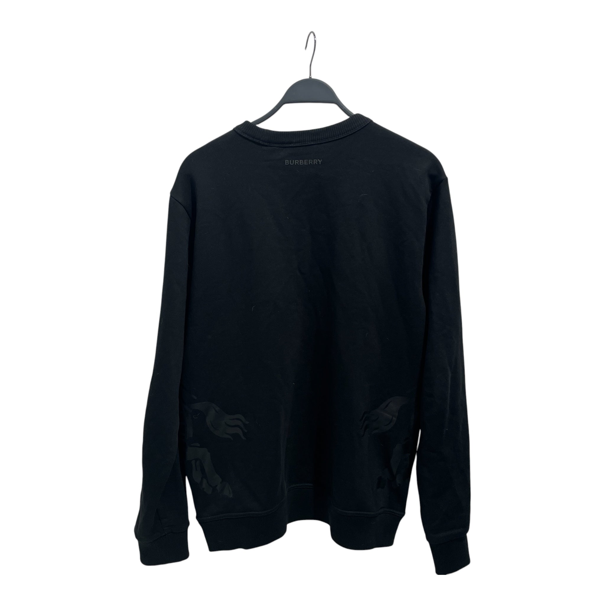 BURBERRY/Sweatshirt/M/Graphic/Cotton/BLK/Double Eqsuetarian Logo view 2