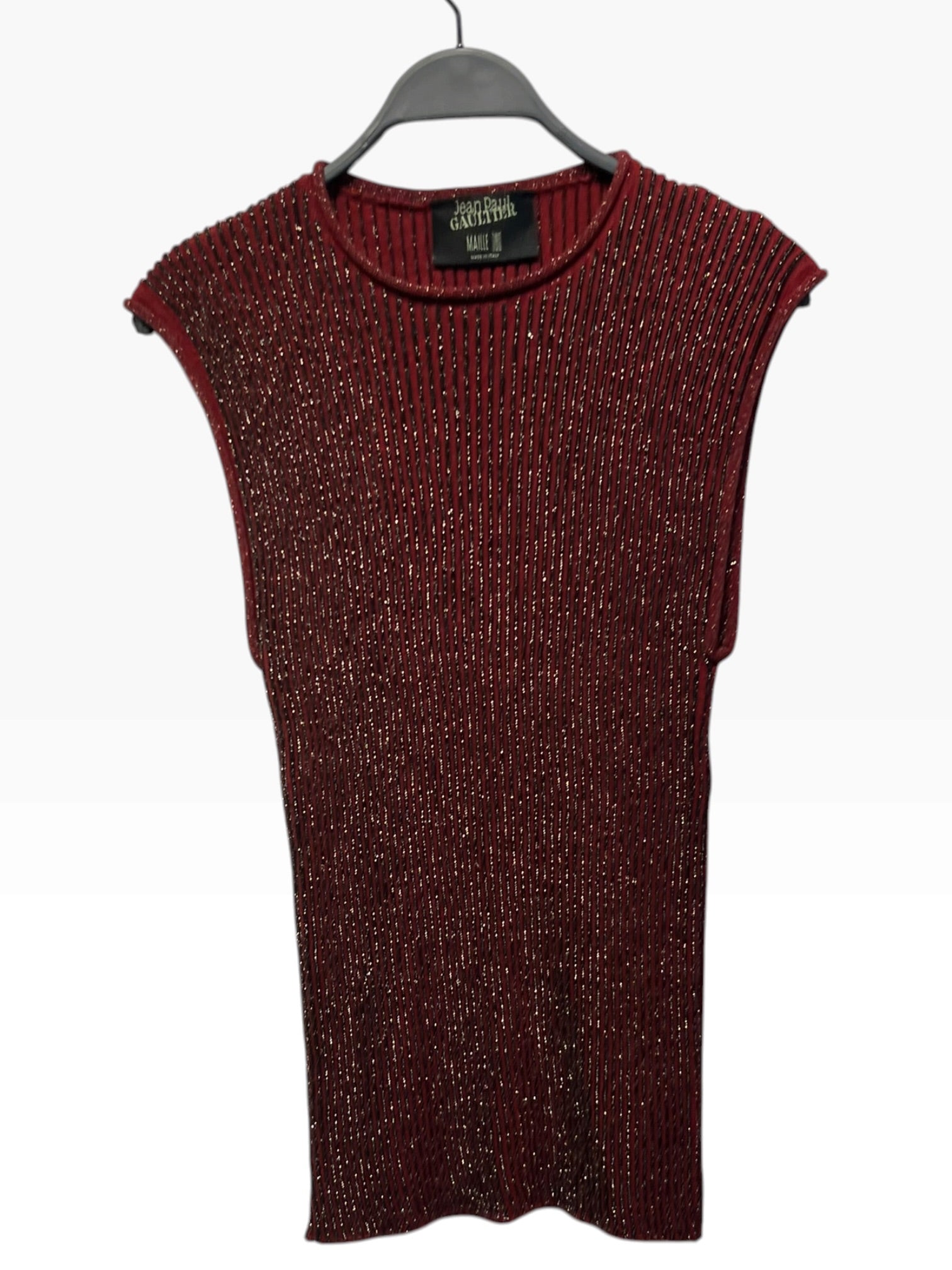 Jean Paul GAULTIER HOMME/Tank Top/Wool/RED/SPARKLE TANK TOP JPG view 2