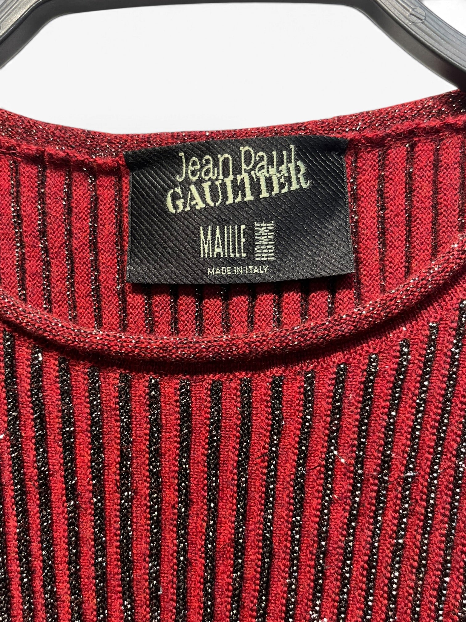 Jean Paul GAULTIER HOMME/Tank Top/Wool/RED/SPARKLE TANK TOP JPG view 3