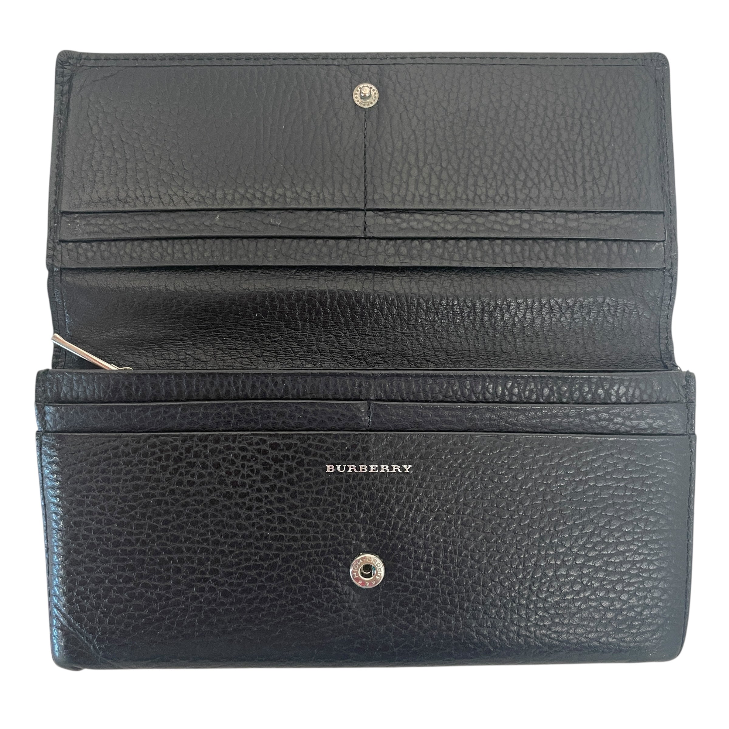 BURBERRY/Long Wallet/Leather/BLK/Long Flap Zip Wallet view 3