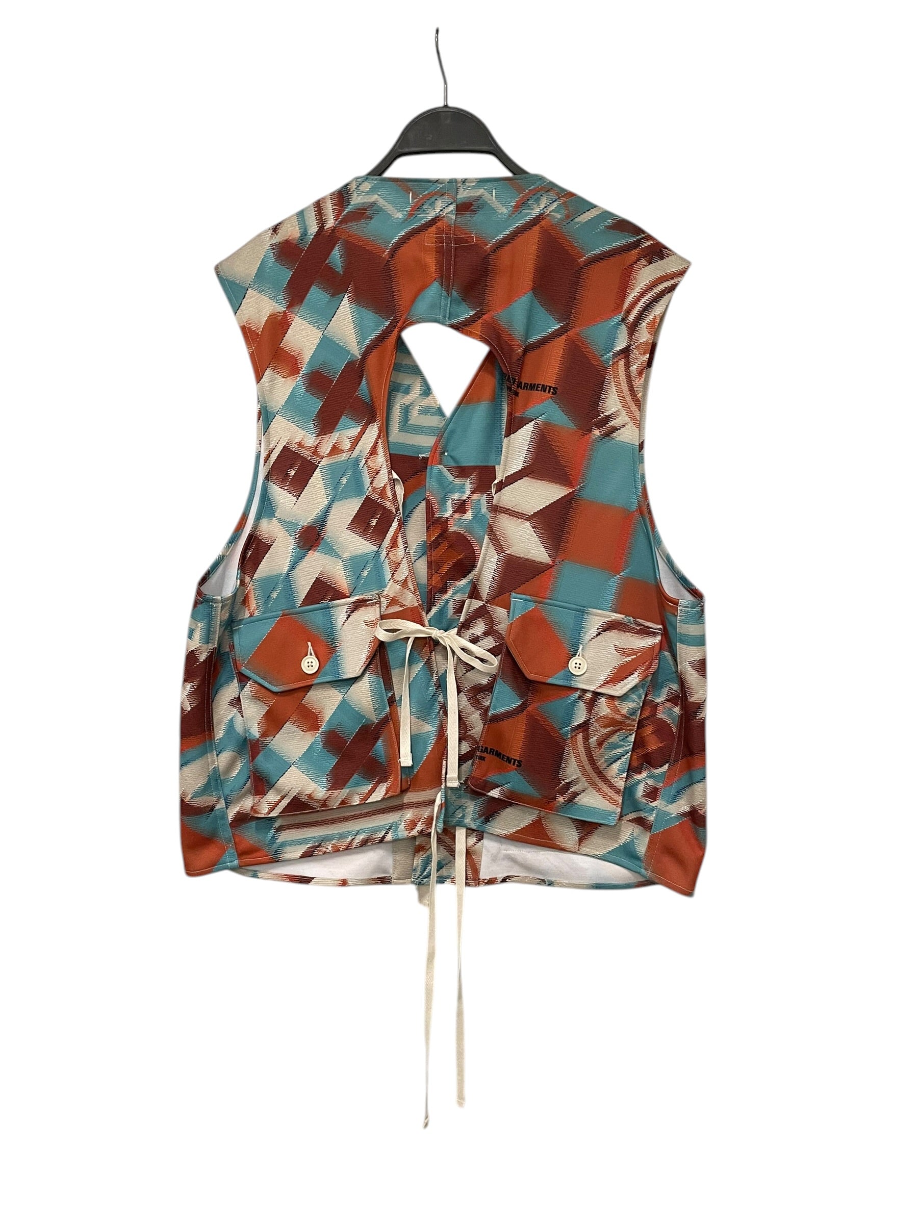 Engineered Garments/Puffer Vest/M/Border/Cotton/MLT/blue,brm,orange view 2