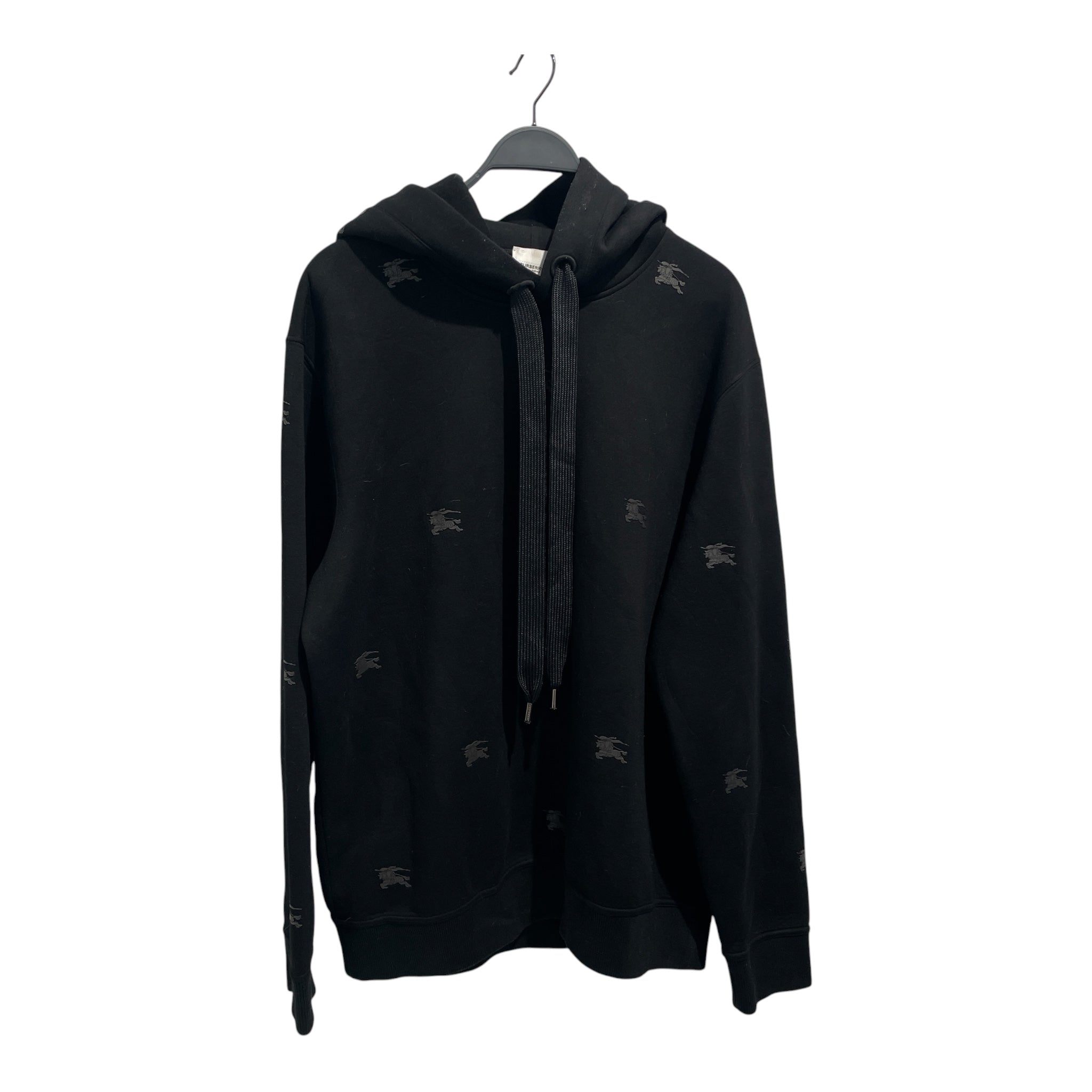 BURBERRY/Hoodie/L/All Over Print/BLK/Quest Knight Viscose Hoodie view 1