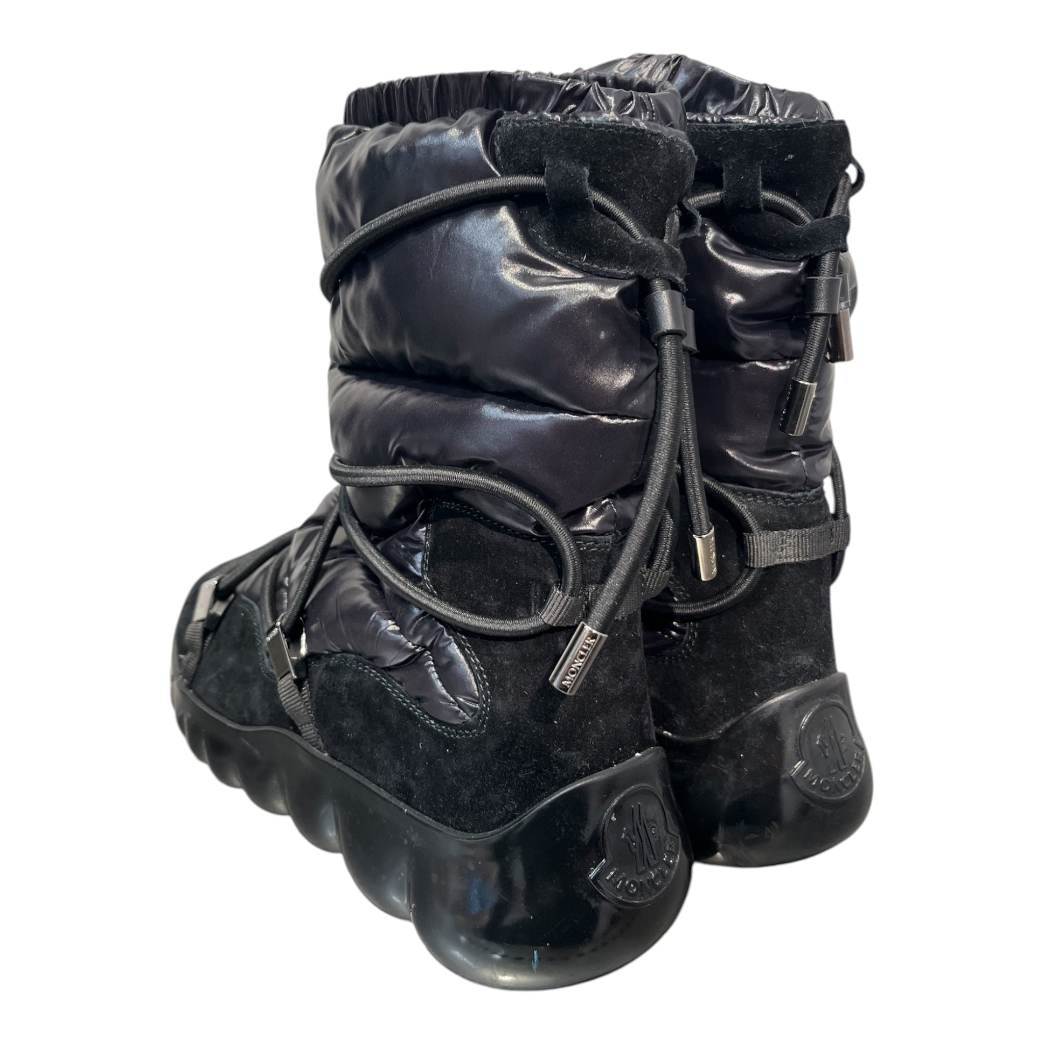 MONCLER/Boots/EU 38.5/Nylon/BLK/puffer boots/suede trim view 2