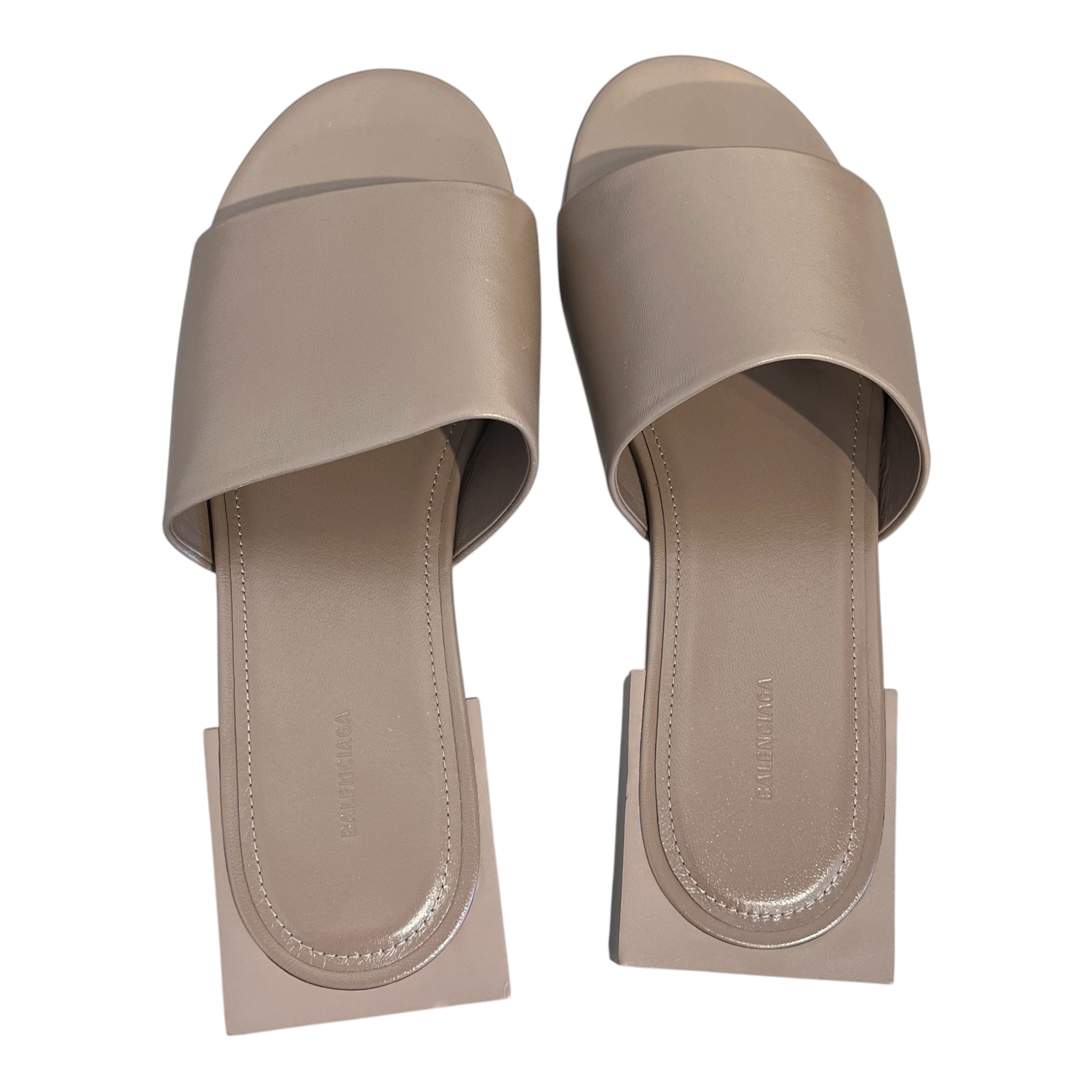 BALENCIAGA/Sandals/EU 37/Leather/GRY/box sandal mink grey view 3