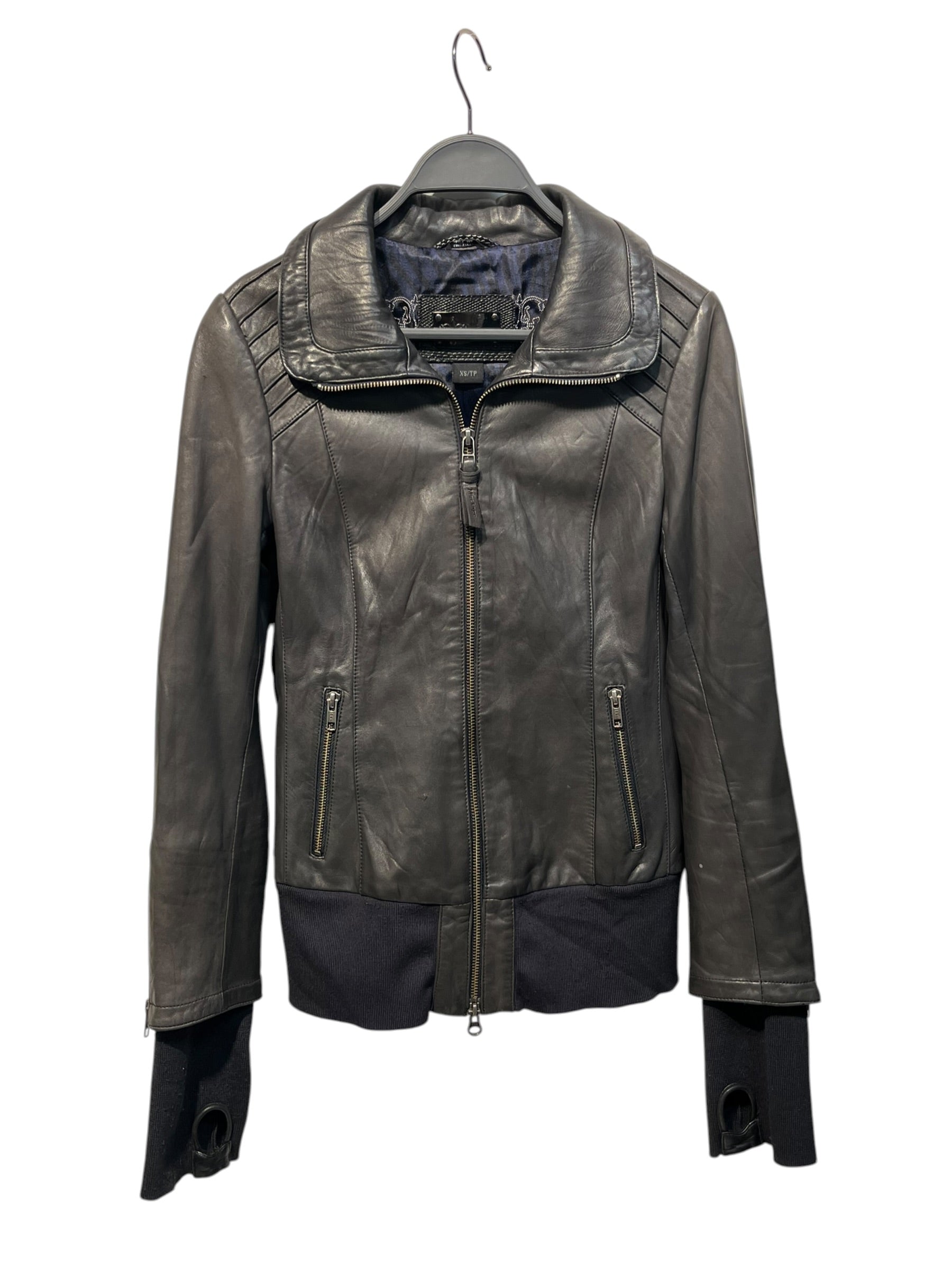 MACKAGE/Riders Jkt (W)/XS/Leather/GRY/BOMBER ZIP-UP view 1