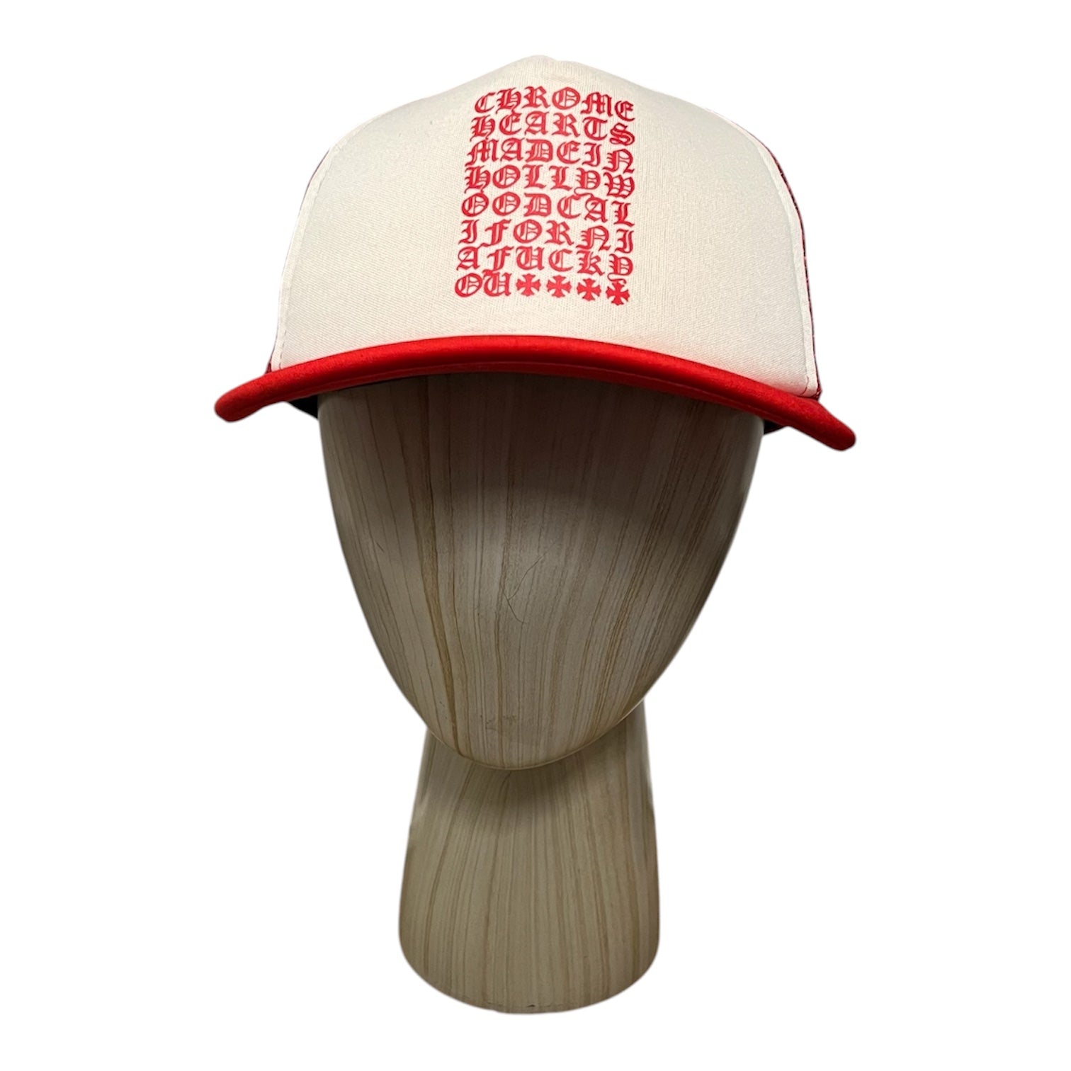 CHROME HEARTS/Trucker Cap/Cotton/RED/fuck u script trucker .925 view 1