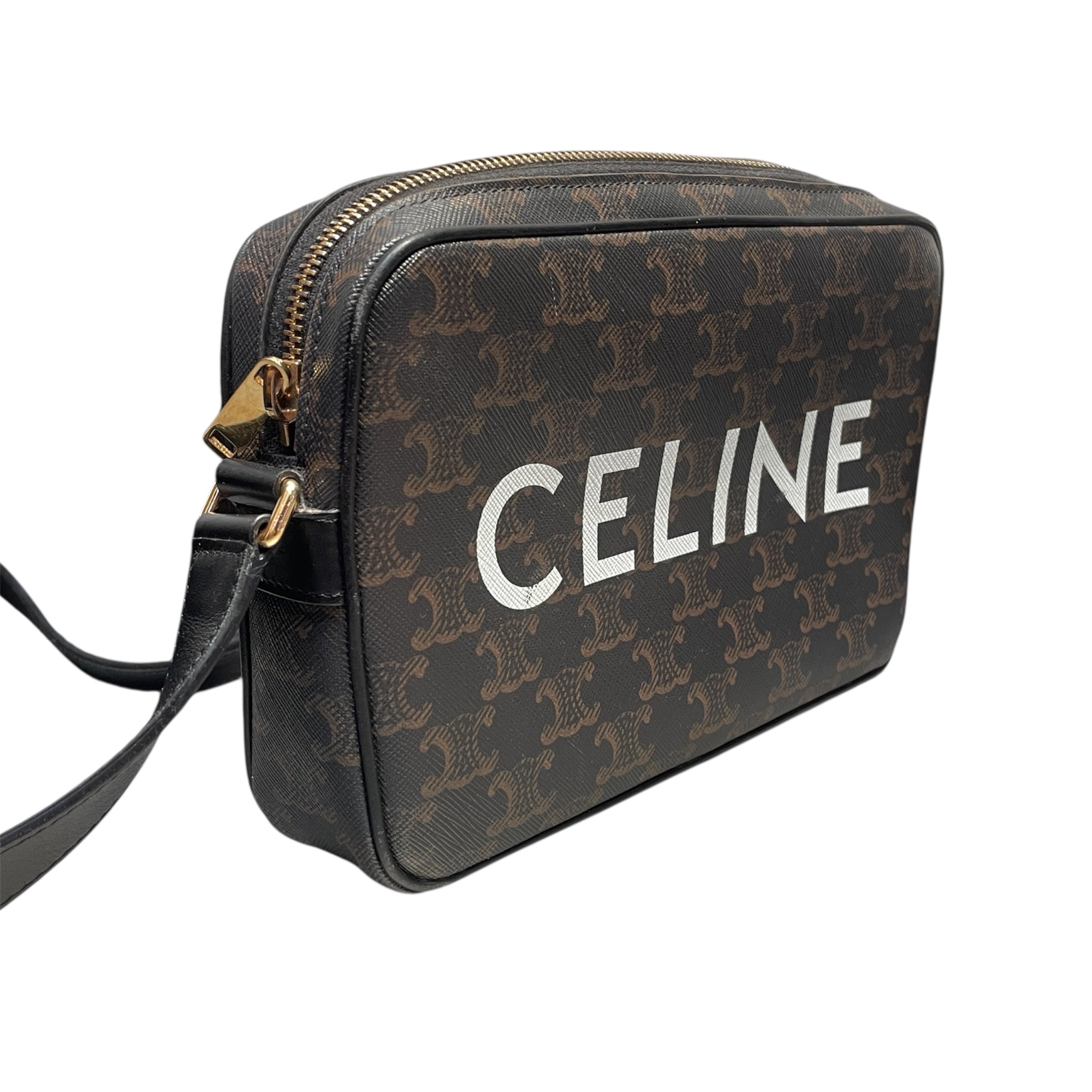 CELINE/Cross Body Bag/Monogram/Leather/BLK/triomphe messenger medium view 3