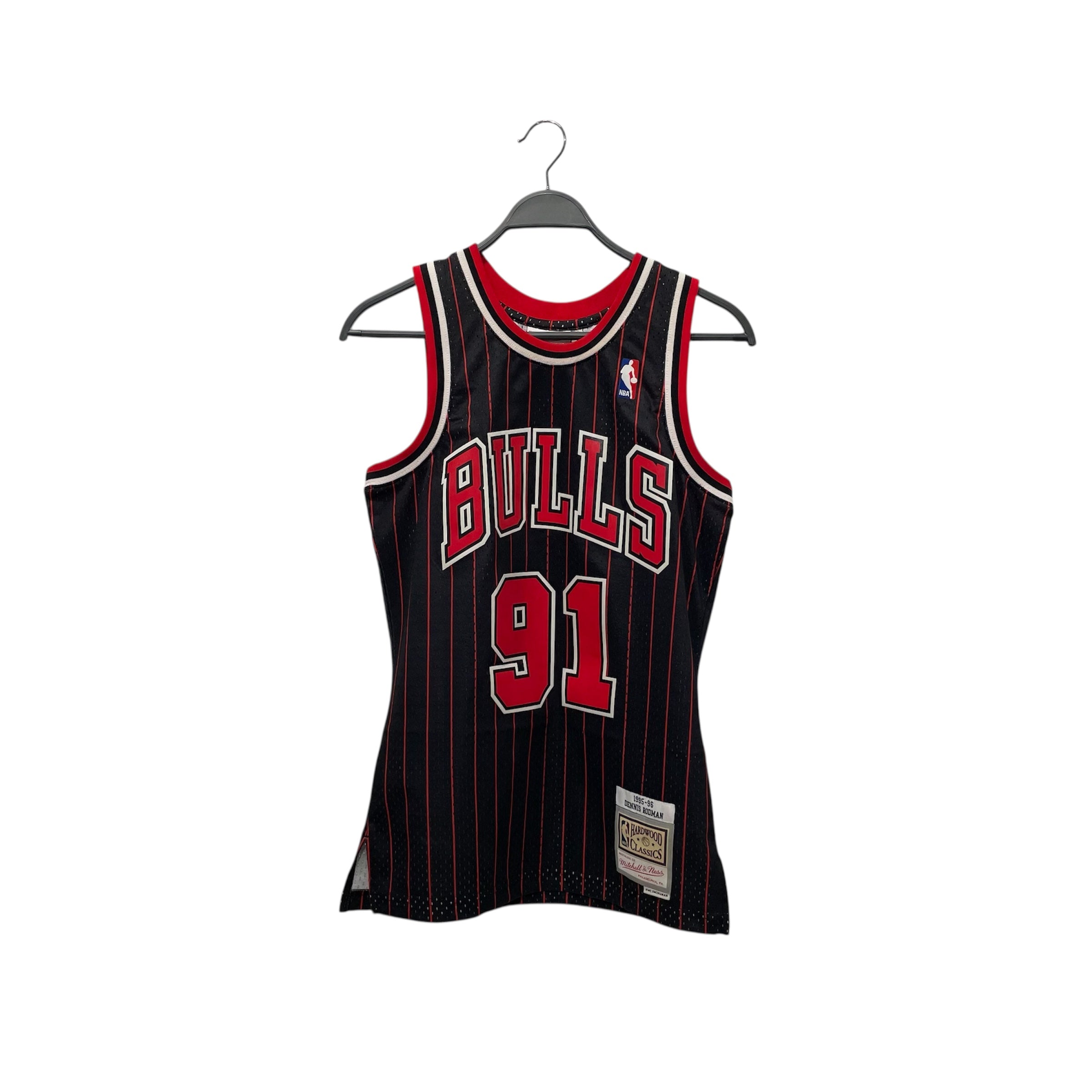 mitchell&ness/Tank Top/S/BLK/Stripe/bulls 91 dennis rodman view 1