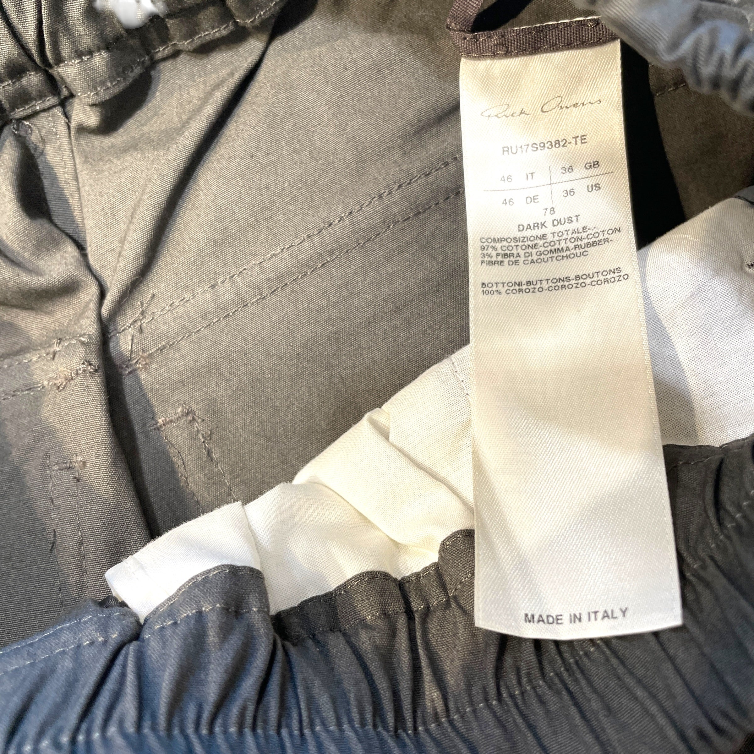 Rick Owens/Shorts/36/Cotton/GRY/Drawstring Pods Shorts view 3