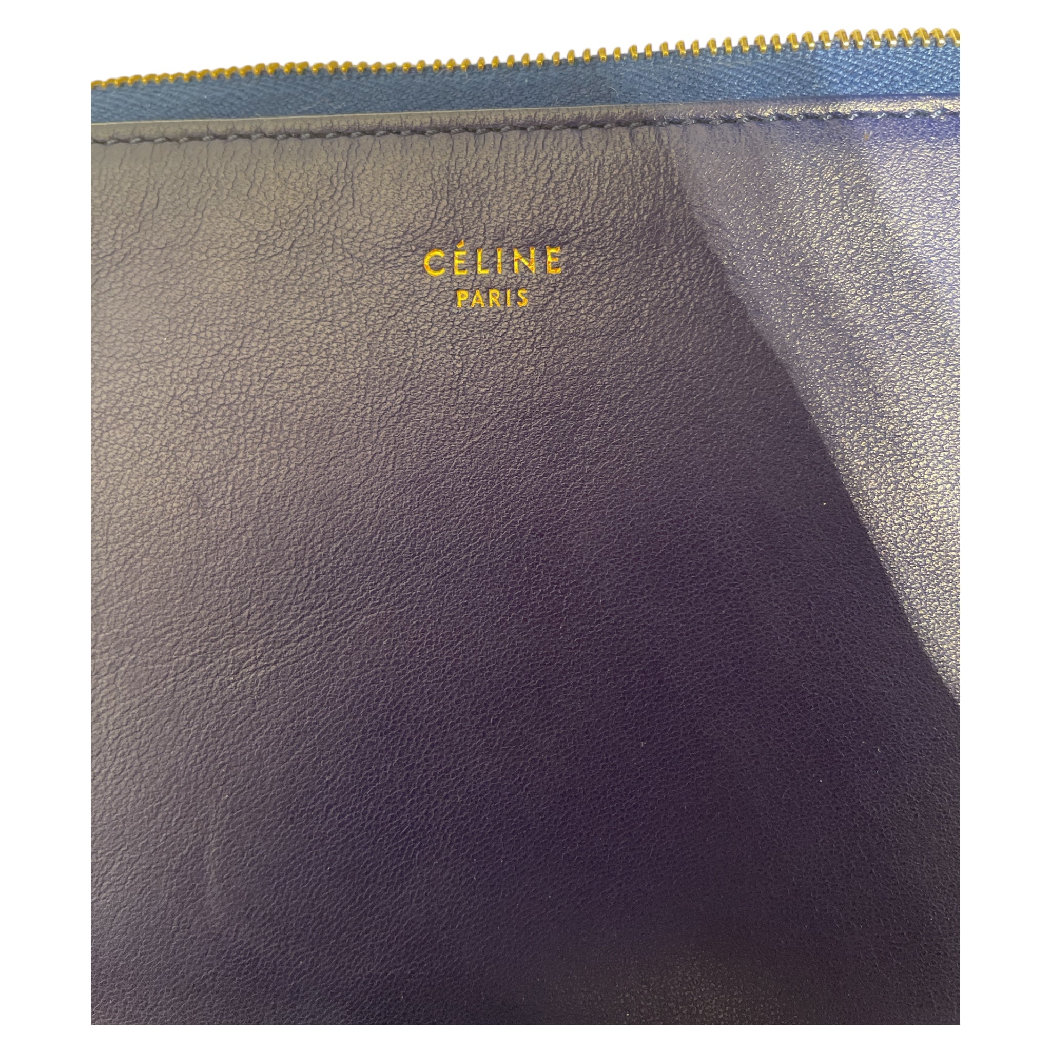 CELINE/Pouch/Leather/BLU/ view 2