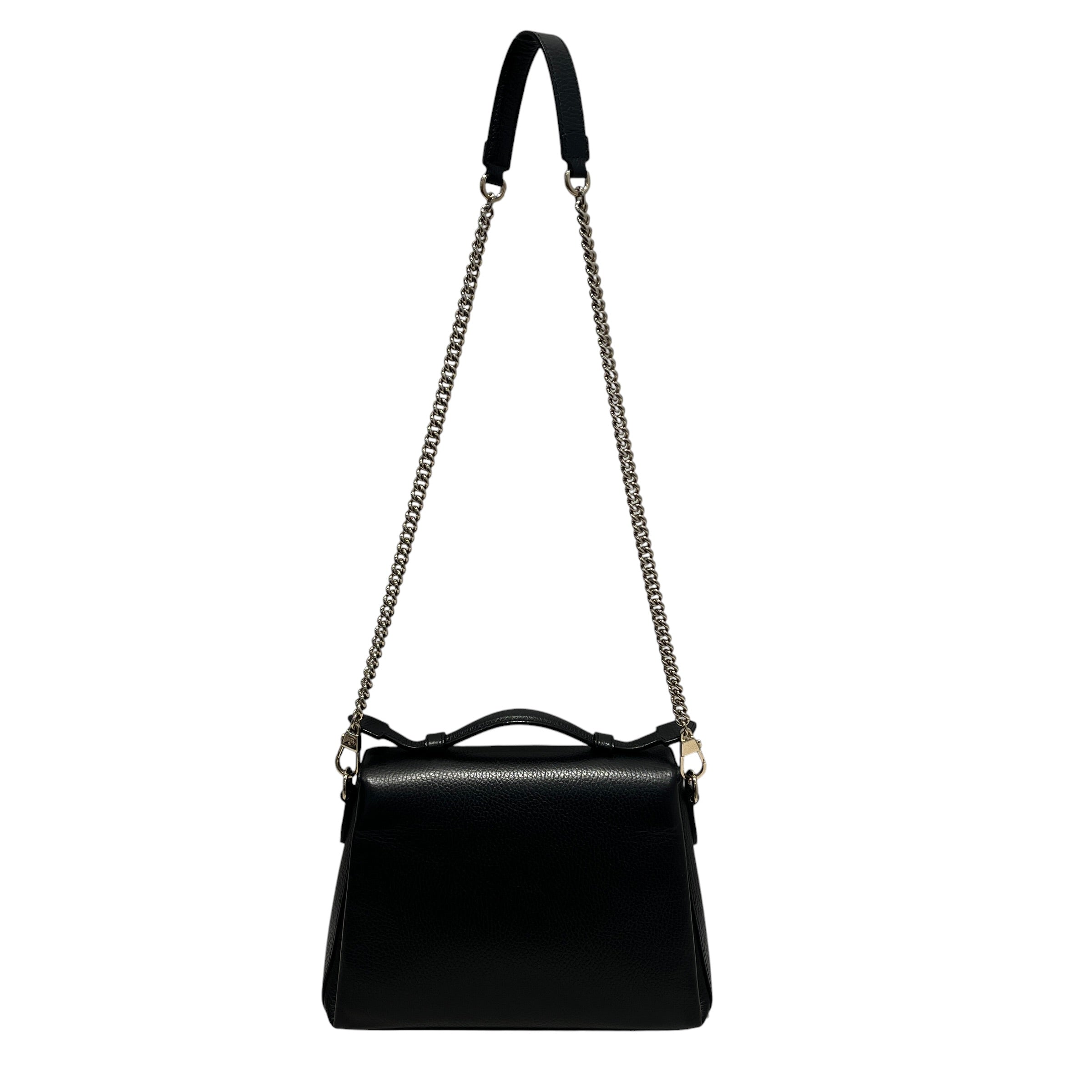 GUCCI/Hand Bag/Leather/BLK/INTERLOCKING GG view 1