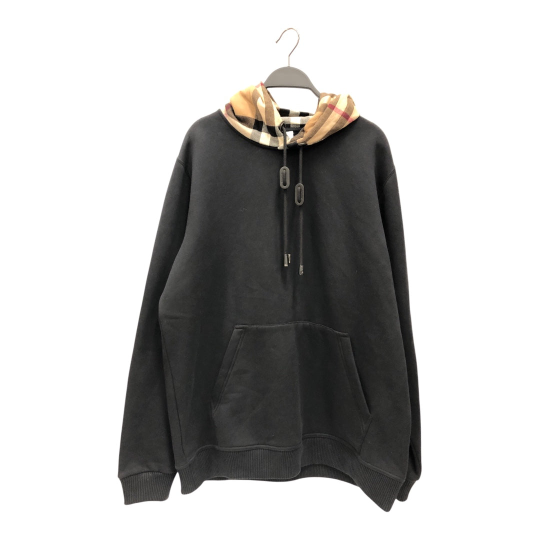 BURBERRY LONDON/Hoodie/L/Cotton/BLK/Plaid Hood Hoodie view 1