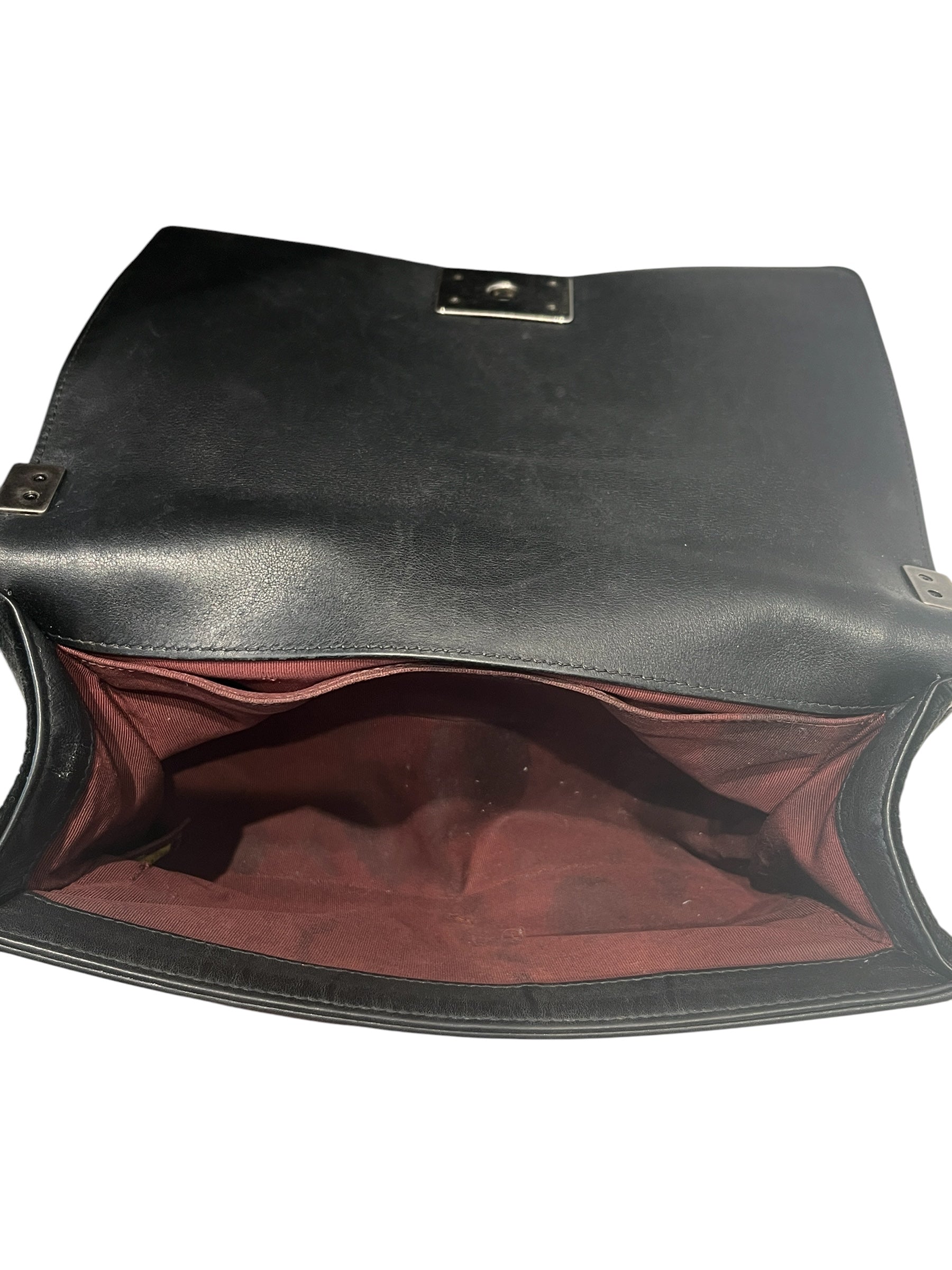 CHANEL/Cross Body Bag/Velour/BLK/BOY BAG BARBWIRE QUILTED view 6