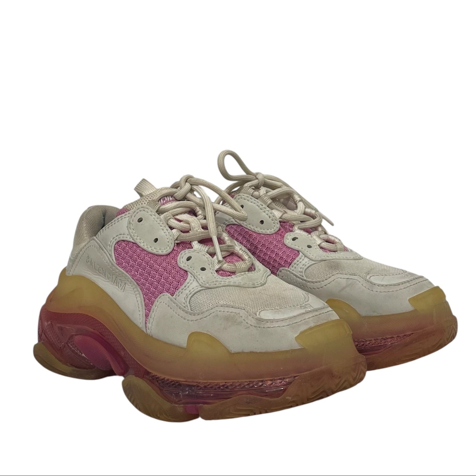 BALENCIAGA/Low-Sneakers/EU 37/CRM/triple s pink view 1