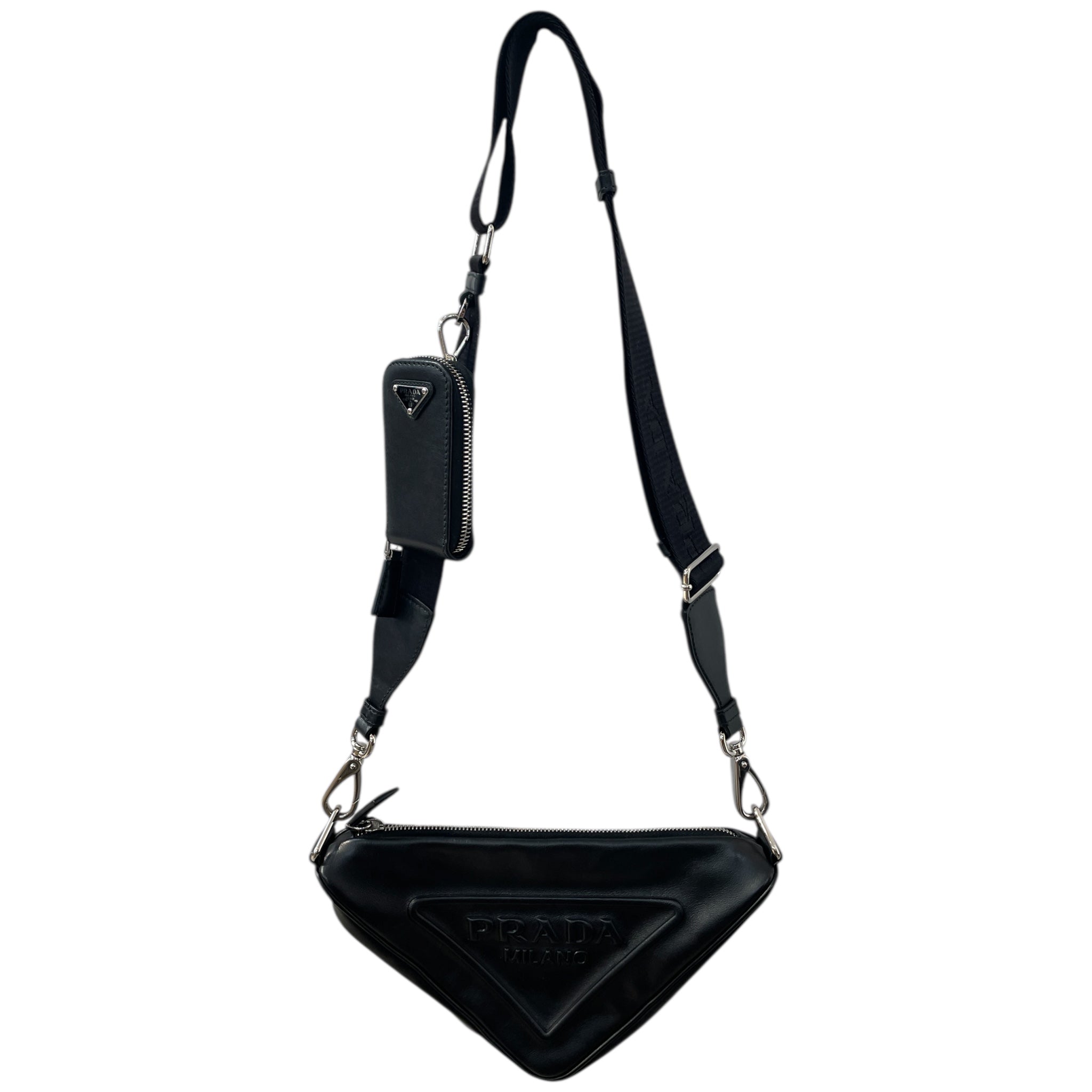 PRADA/Cross Body Bag/Leather/BLK/180 view 1