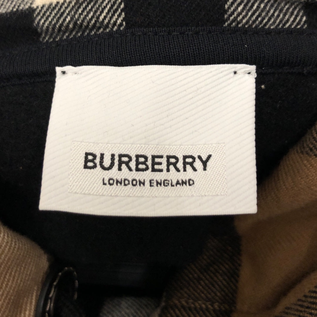 BURBERRY LONDON/Hoodie/L/Cotton/BLK/Plaid Hood Hoodie view 3