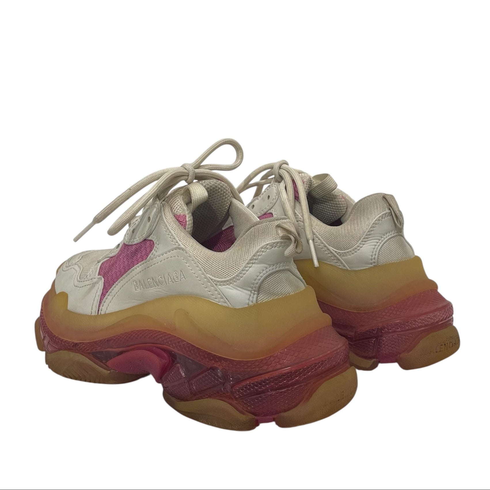 BALENCIAGA/Low-Sneakers/EU 37/CRM/triple s pink view 2