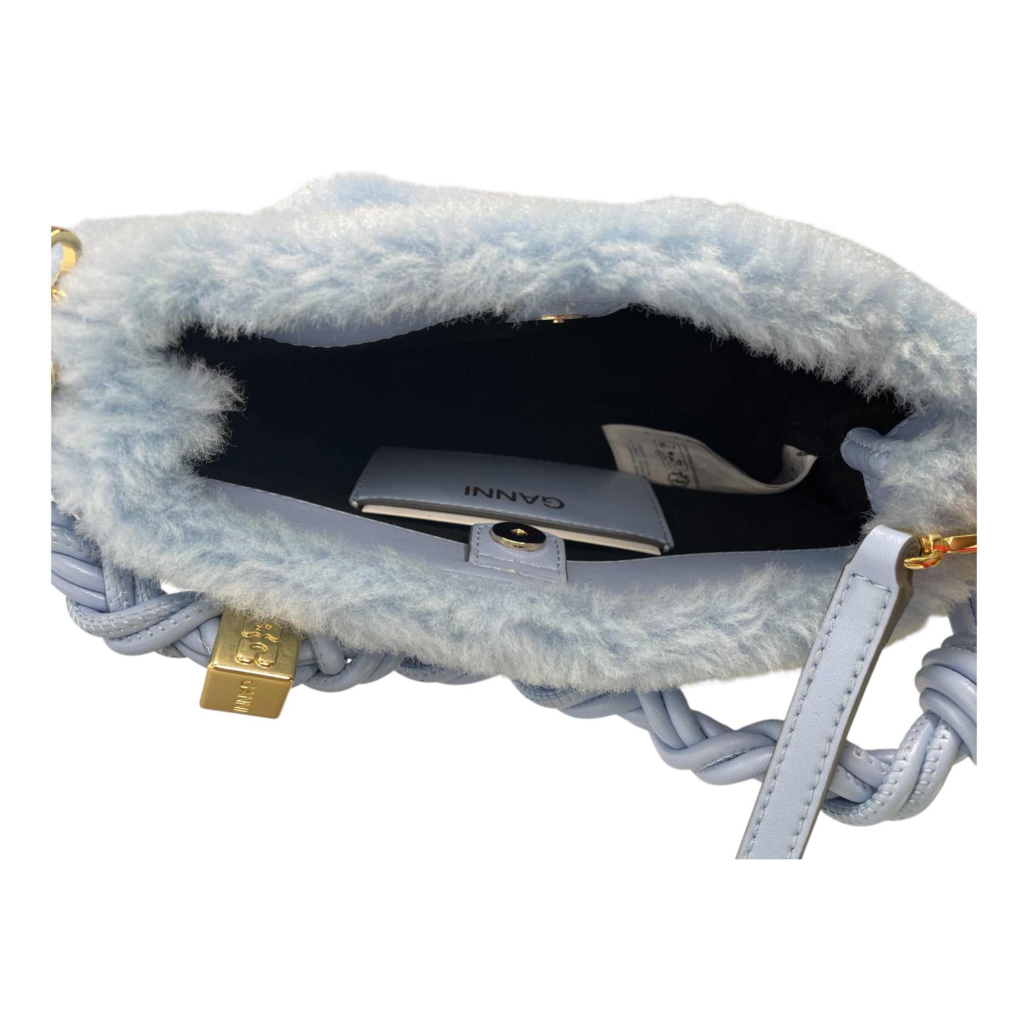 GANNI/Bag/Fake Fur/BLU/FAUX FUR CROSSBODY BAG BLUE view 3