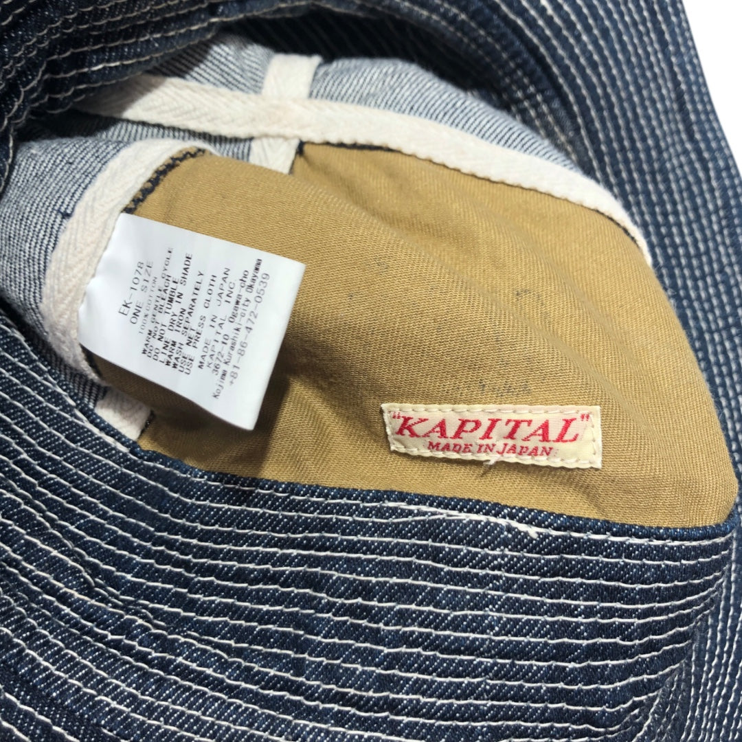 KAPITAL/Bucket Hat/OS/Stripe/Cotton/NVY/Bucket Hat w buckle view 5