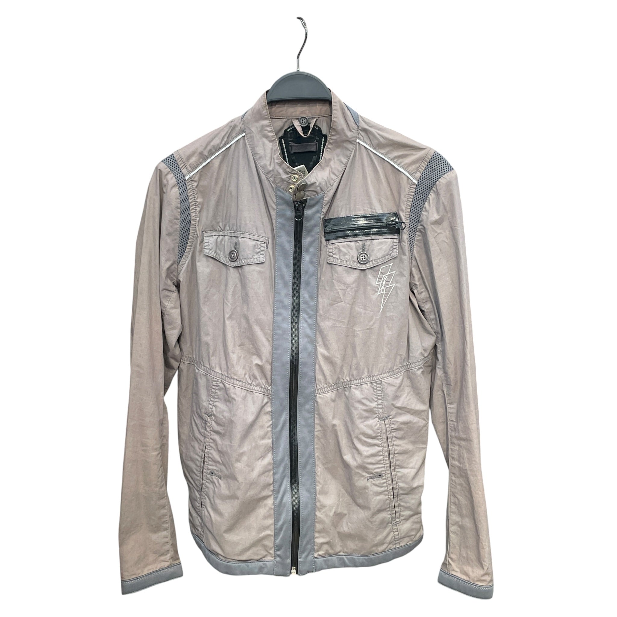 DIESEL/Jacket/M/Cotton/GRY/Pocket Emblem - Black Zip view 1