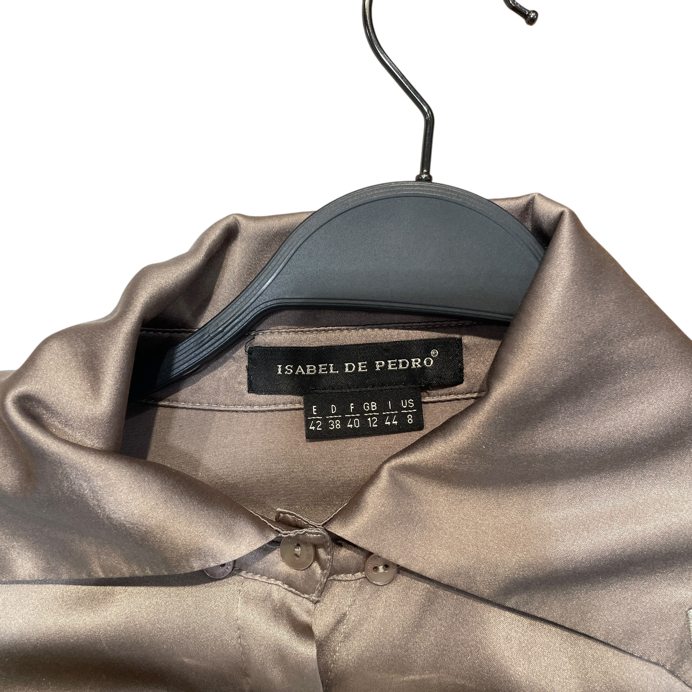 ISABEL DE PEDRO/LS Blouse/8/Graphic/Silk/BEG/Graphic Silk Button Up view 3