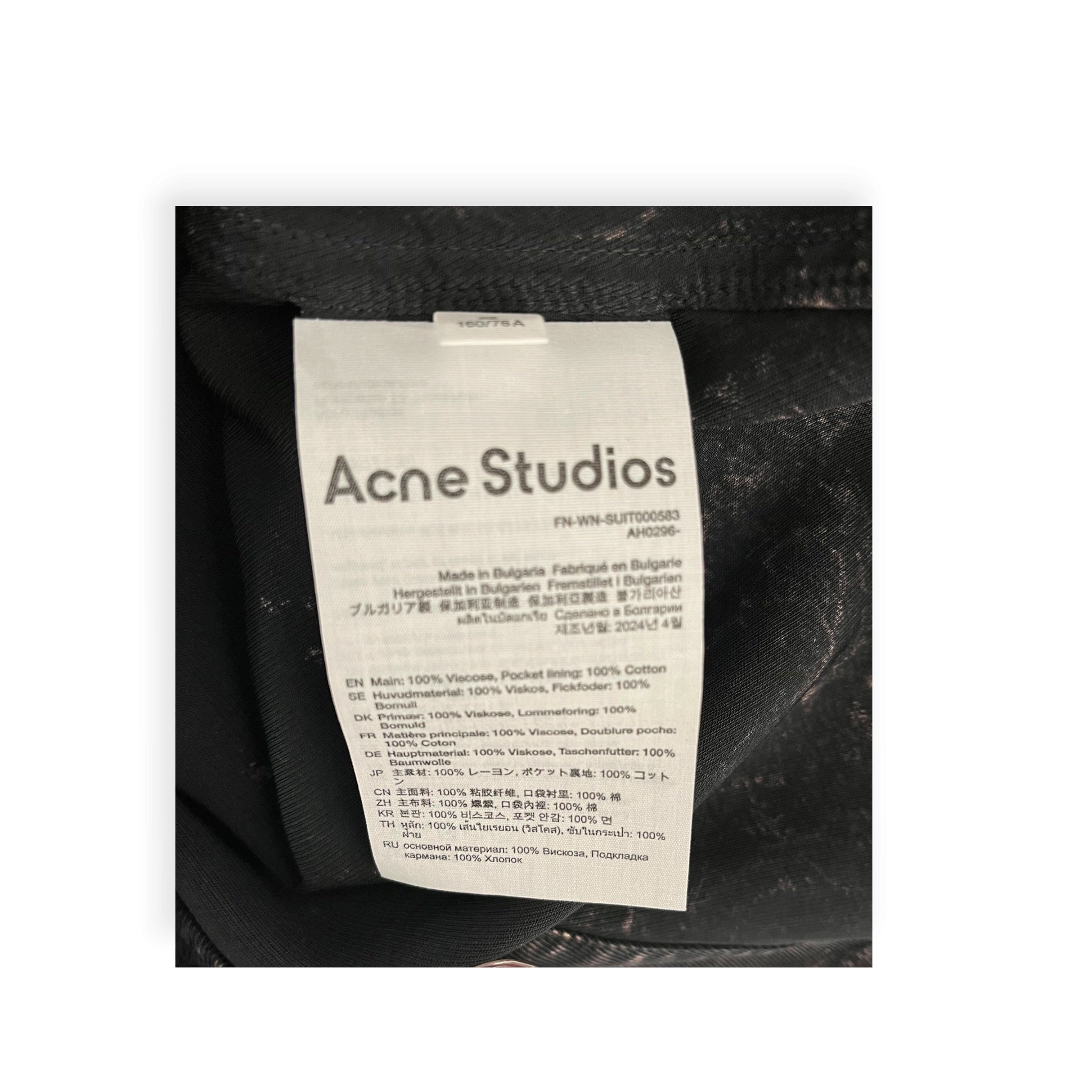 Acne Studios/Tailored Jkt/32/BLK/All Over Print/SINGLE BREASTED FADED view 5