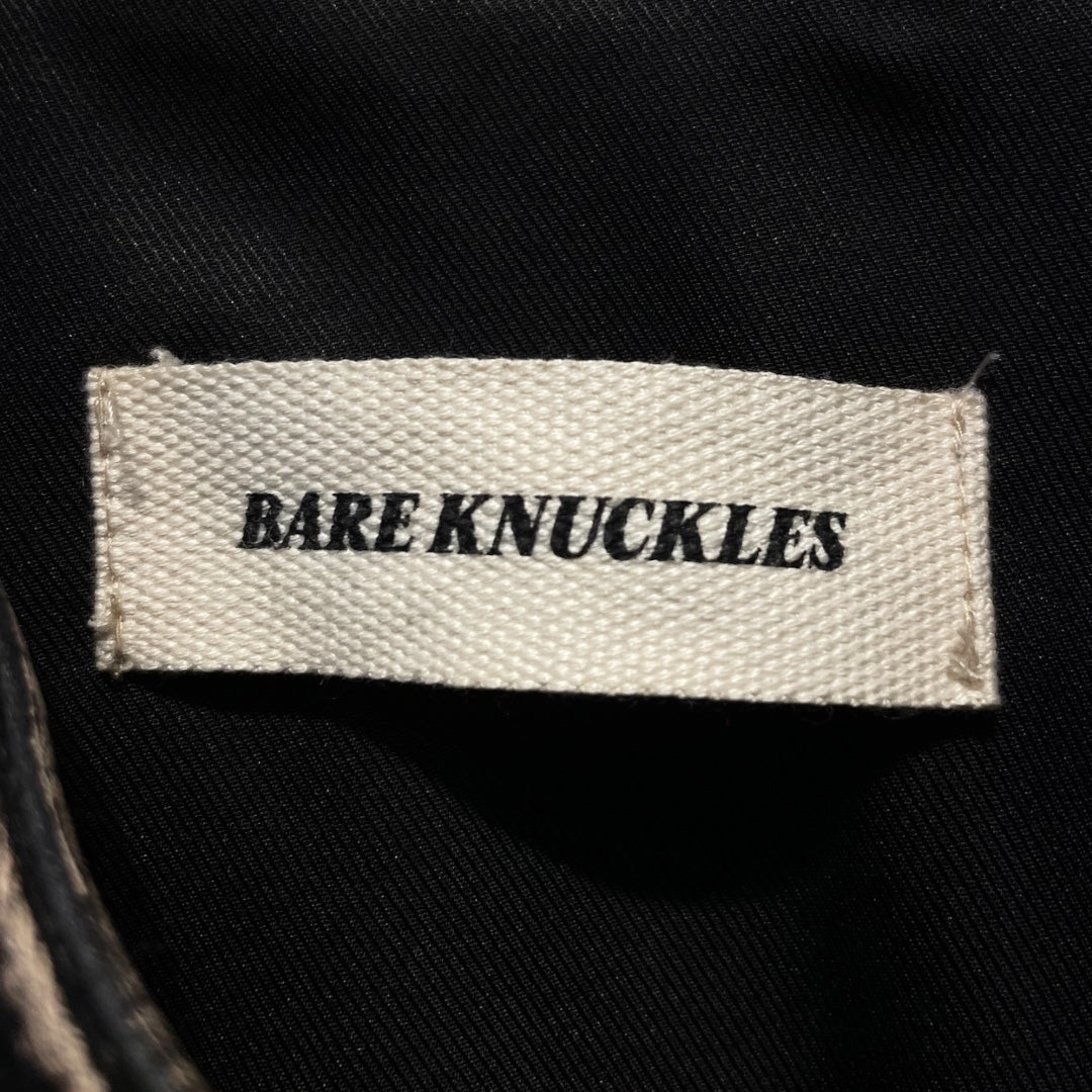 BARE KNUCKLES/Leather Jkt/M/Leather/BLK/green and yellow stripe sleeve view 3
