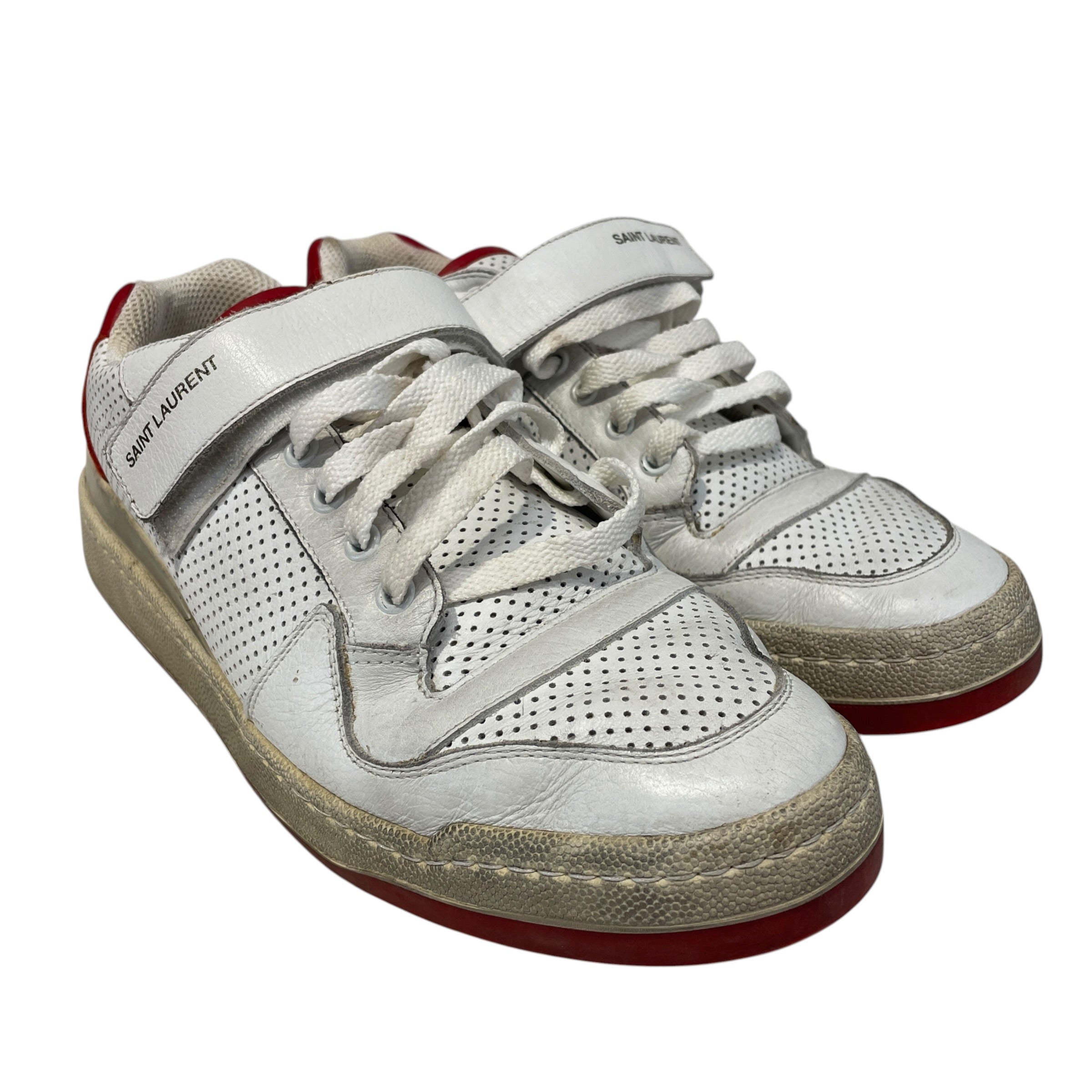 SAINT LAURENT/Low-Sneakers/Leather/WHT/ SL/61 white red view 1