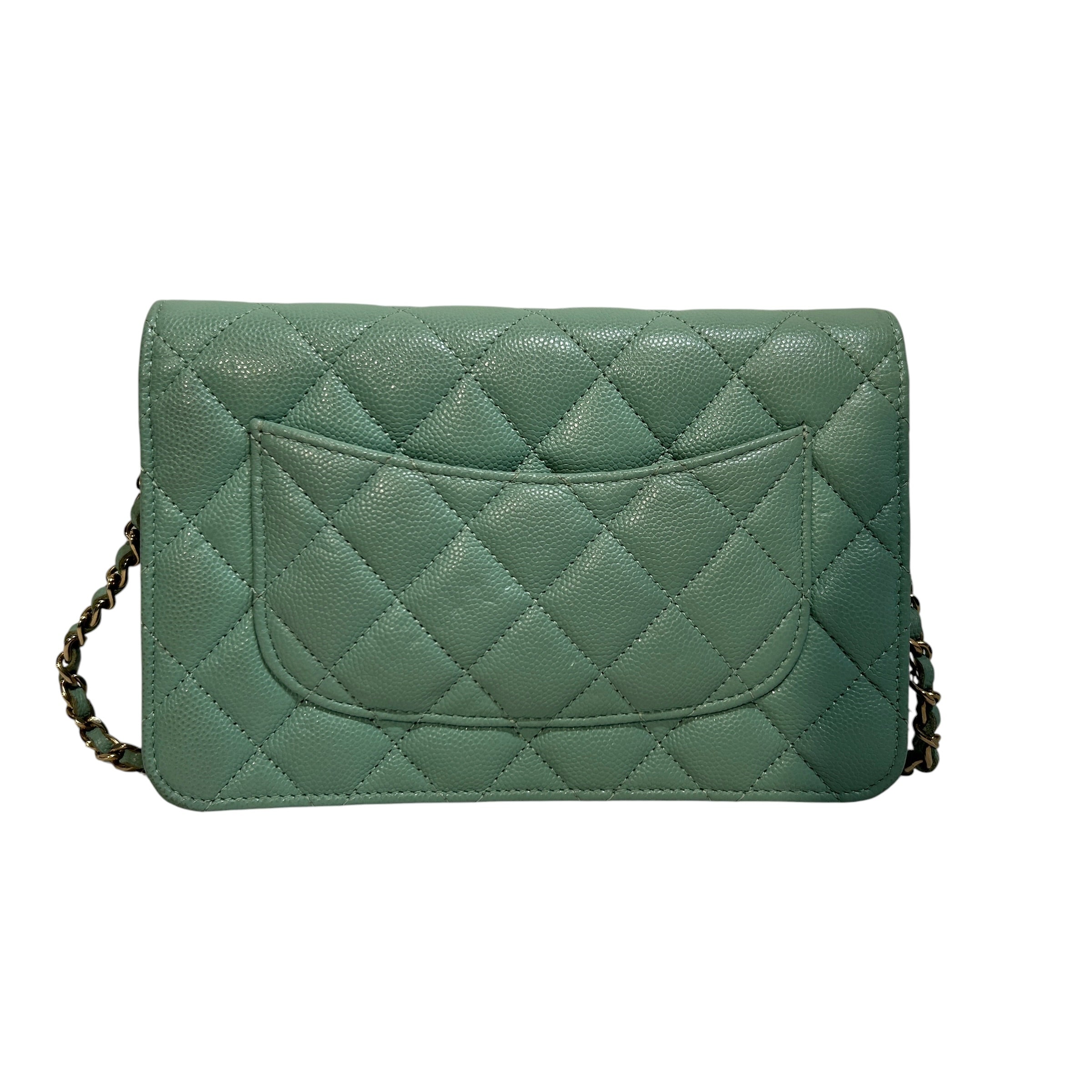 CHANEL/Wallet/Leather/GRN/L's/Wallet on Chain view 2