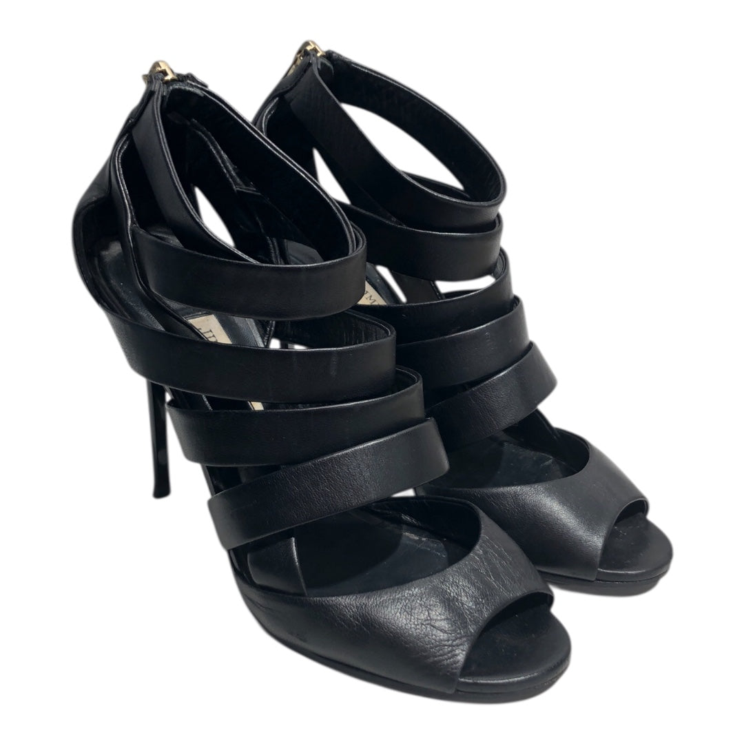 JIMMY CHOO/Heels/US 7.5/Leather/BLK/ view 1