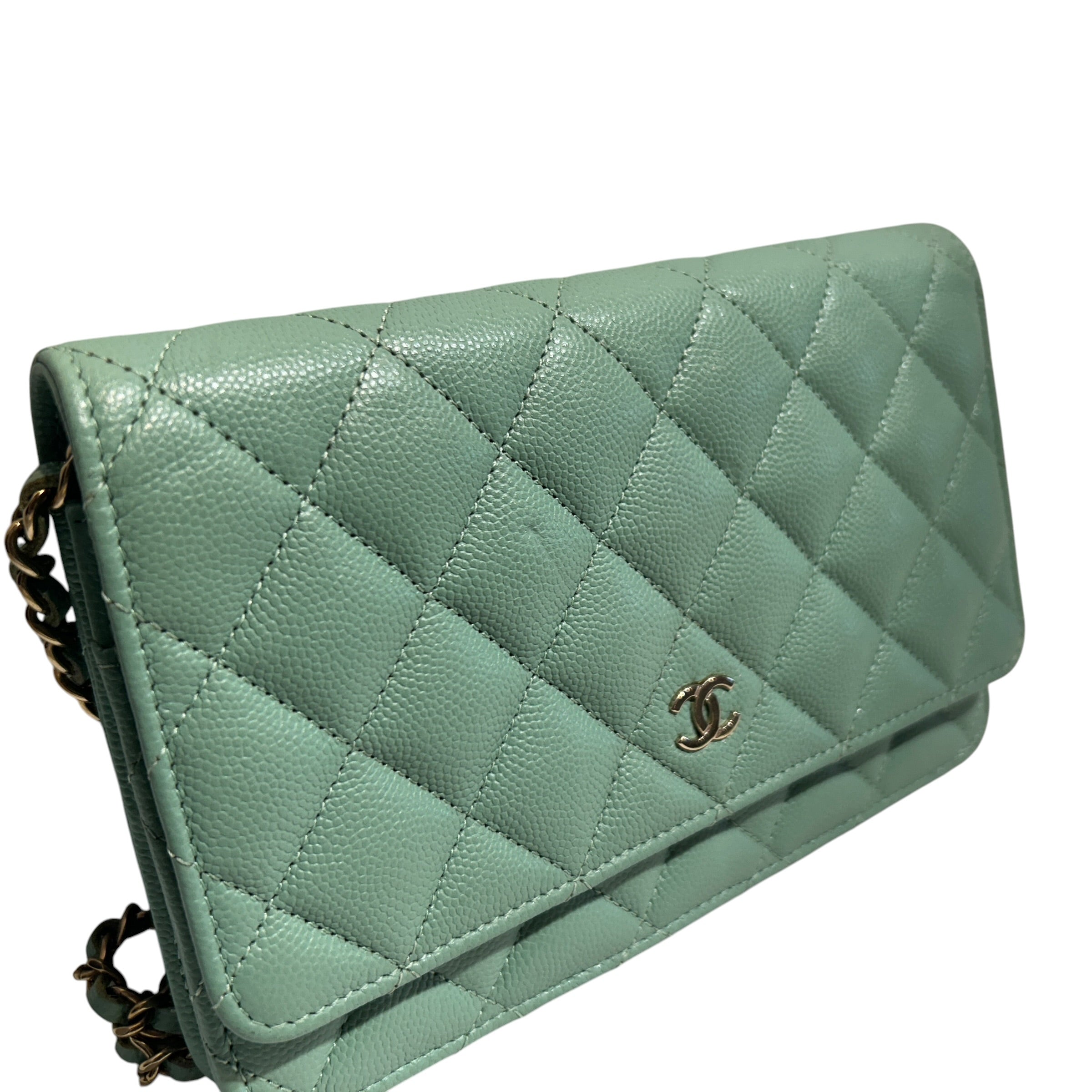 CHANEL/Wallet/Leather/GRN/L's/Wallet on Chain view 6