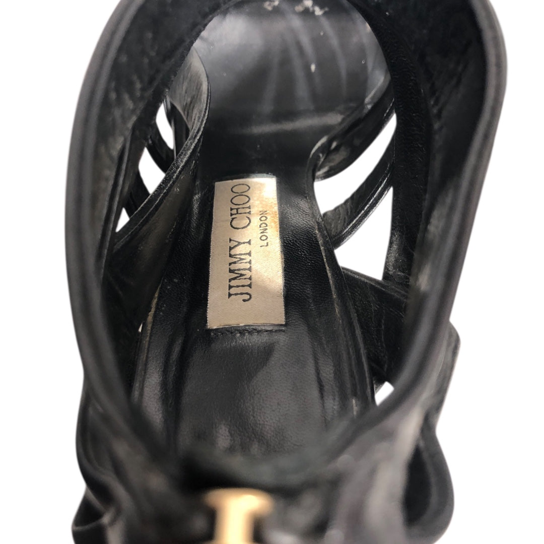 JIMMY CHOO/Heels/US 7.5/Leather/BLK/ view 4