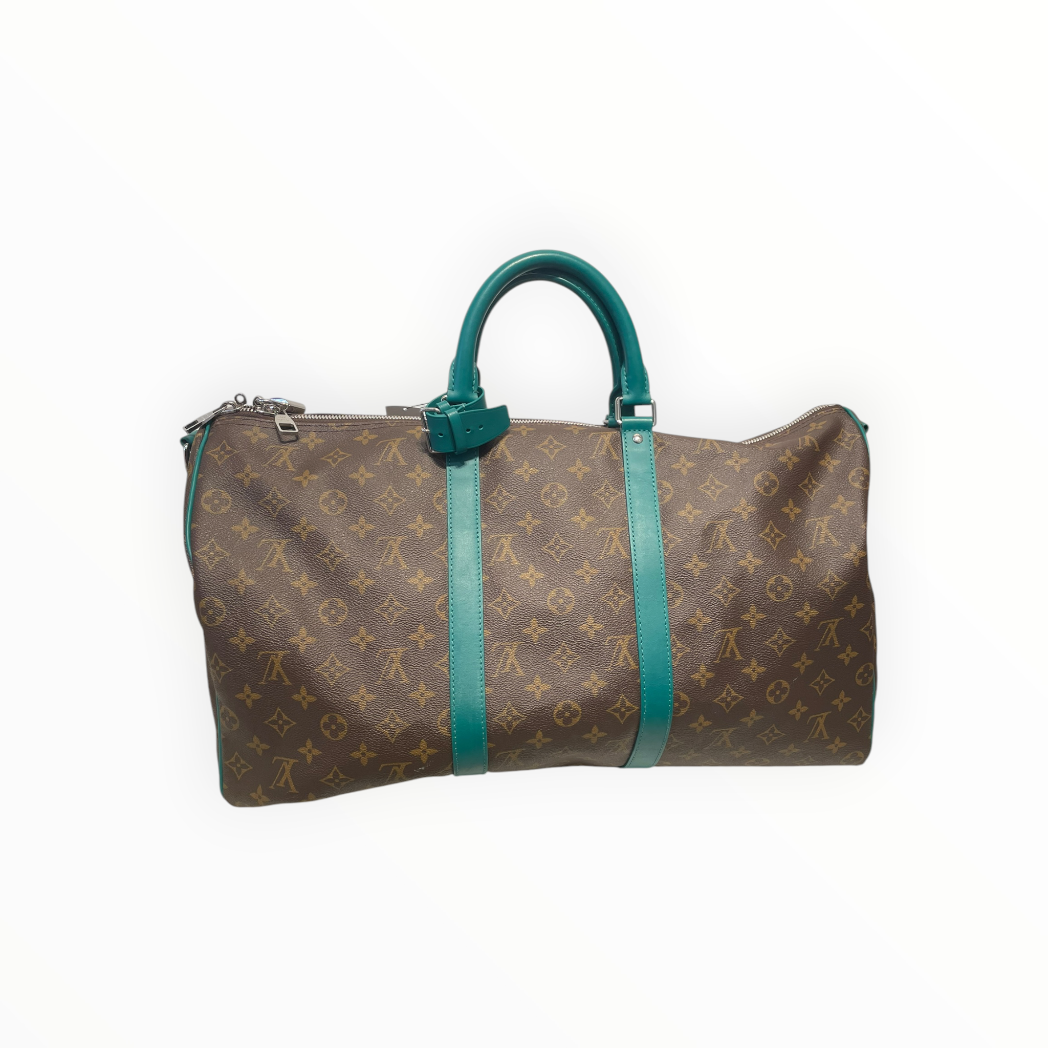 LOUIS VUITTON/Luggage/Monogram/BRW/keepall 50 with teal color view 2
