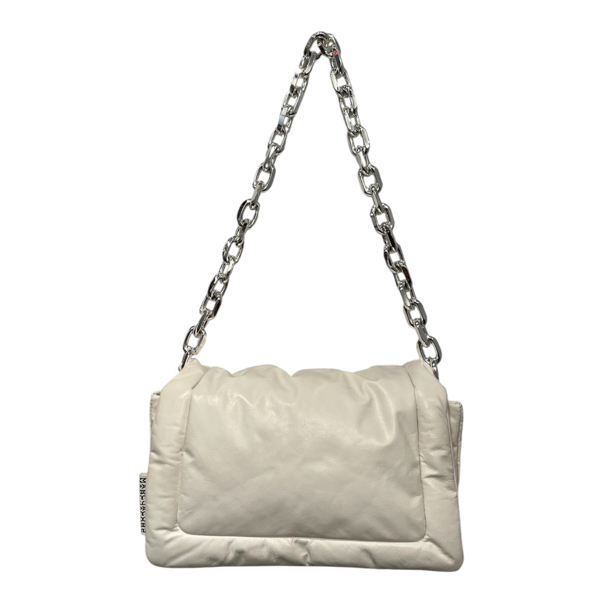 MARC BY MARC JACOBS/Hand Bag/Cotton/WHT/barcode pillow/silver chain view 1