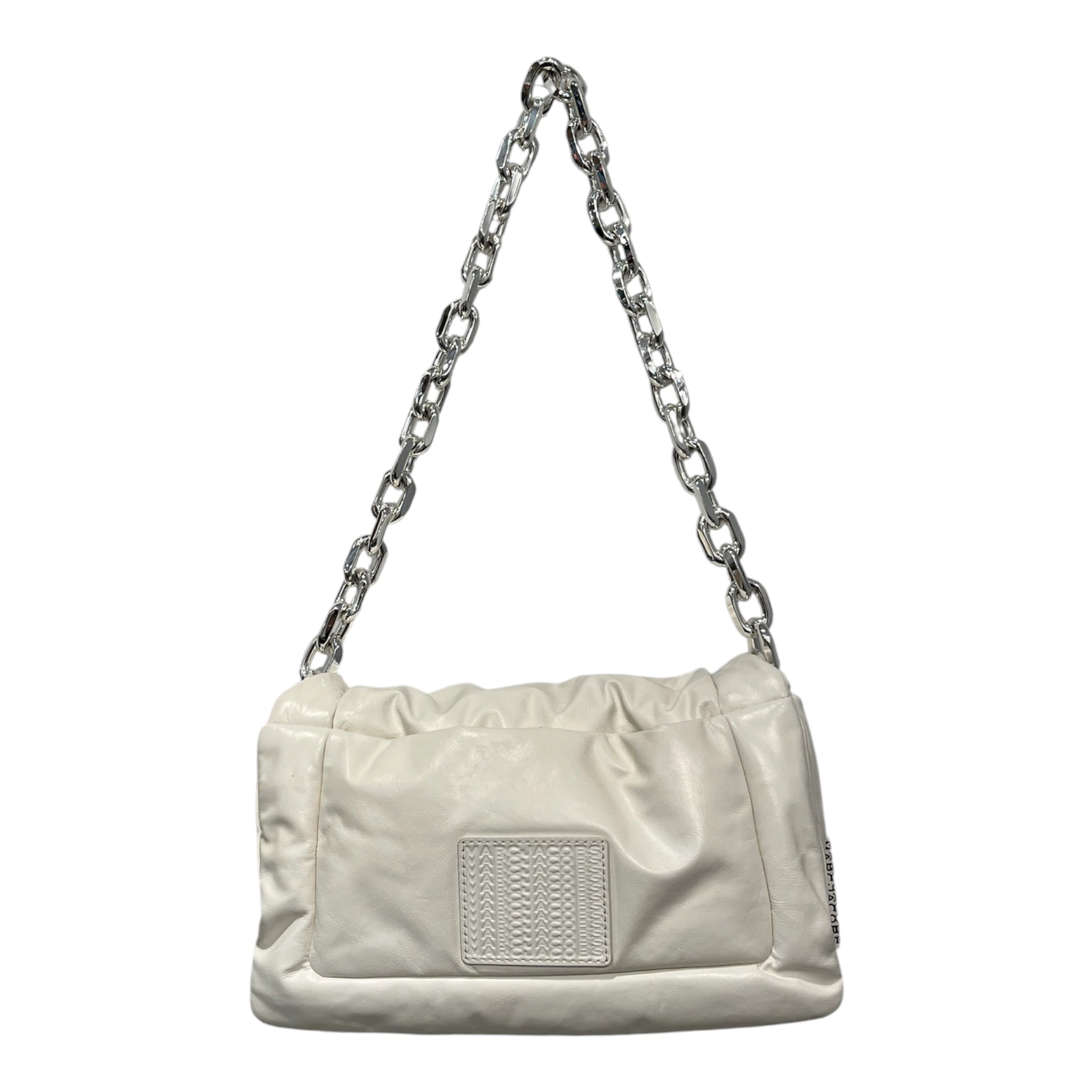 MARC BY MARC JACOBS/Hand Bag/Cotton/WHT/barcode pillow/silver chain view 2