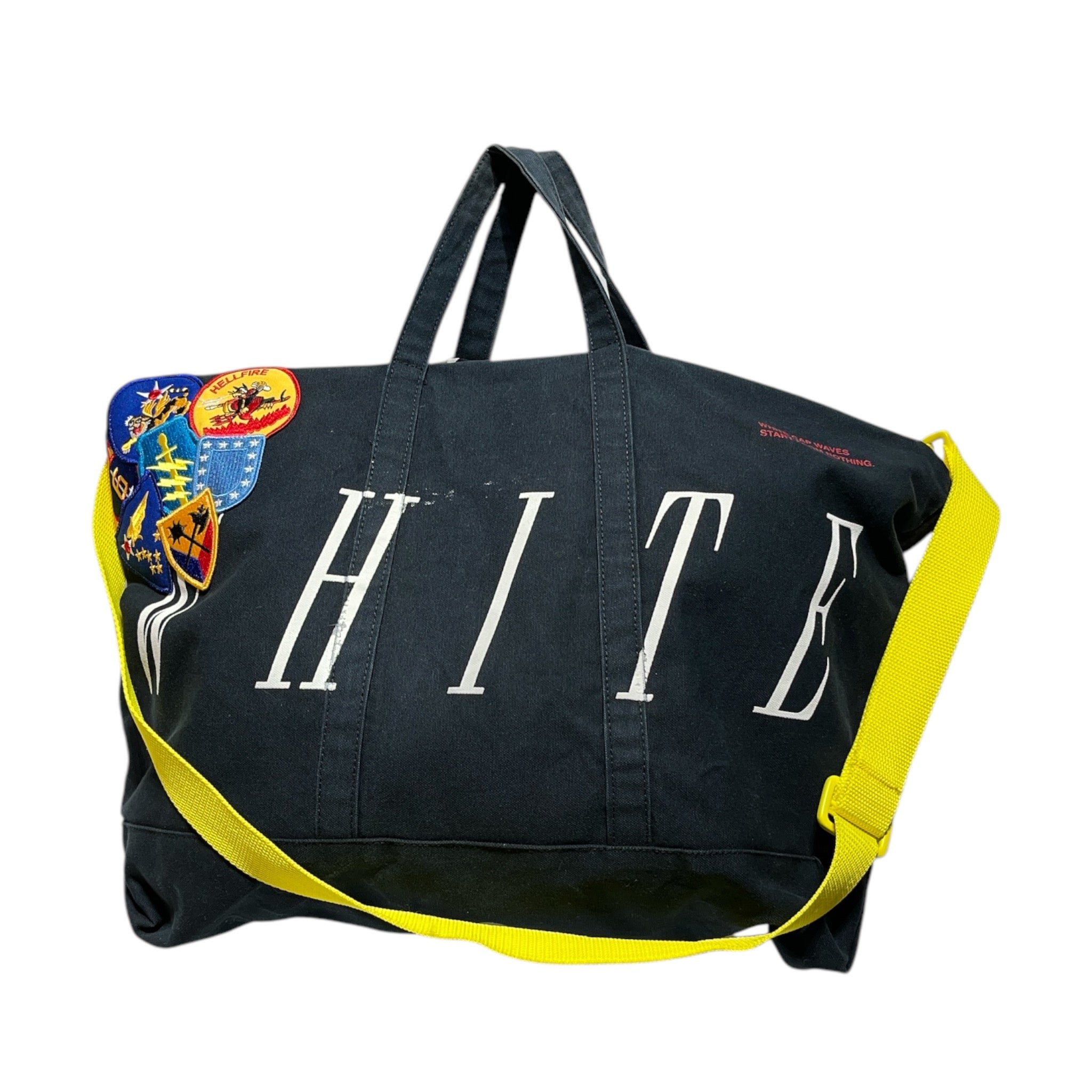 OFF-WHITE/Tote Bag/Graphic/Cotton/BLK/HELLFIRE PATCH view 2