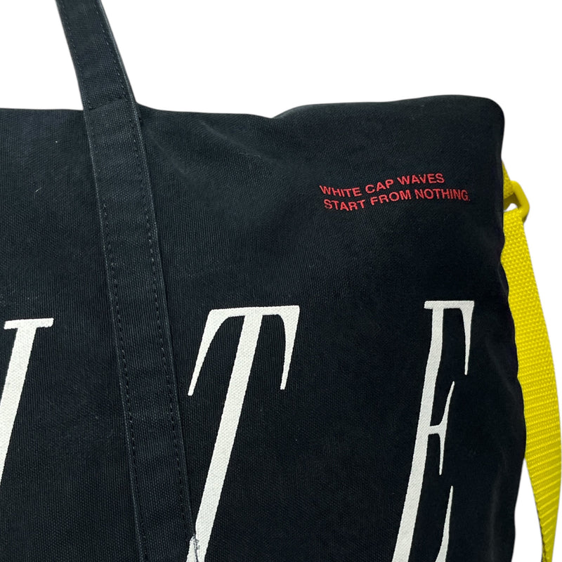 OFF-WHITE/Tote Bag/Graphic/Cotton/BLK/HELLFIRE PATCH