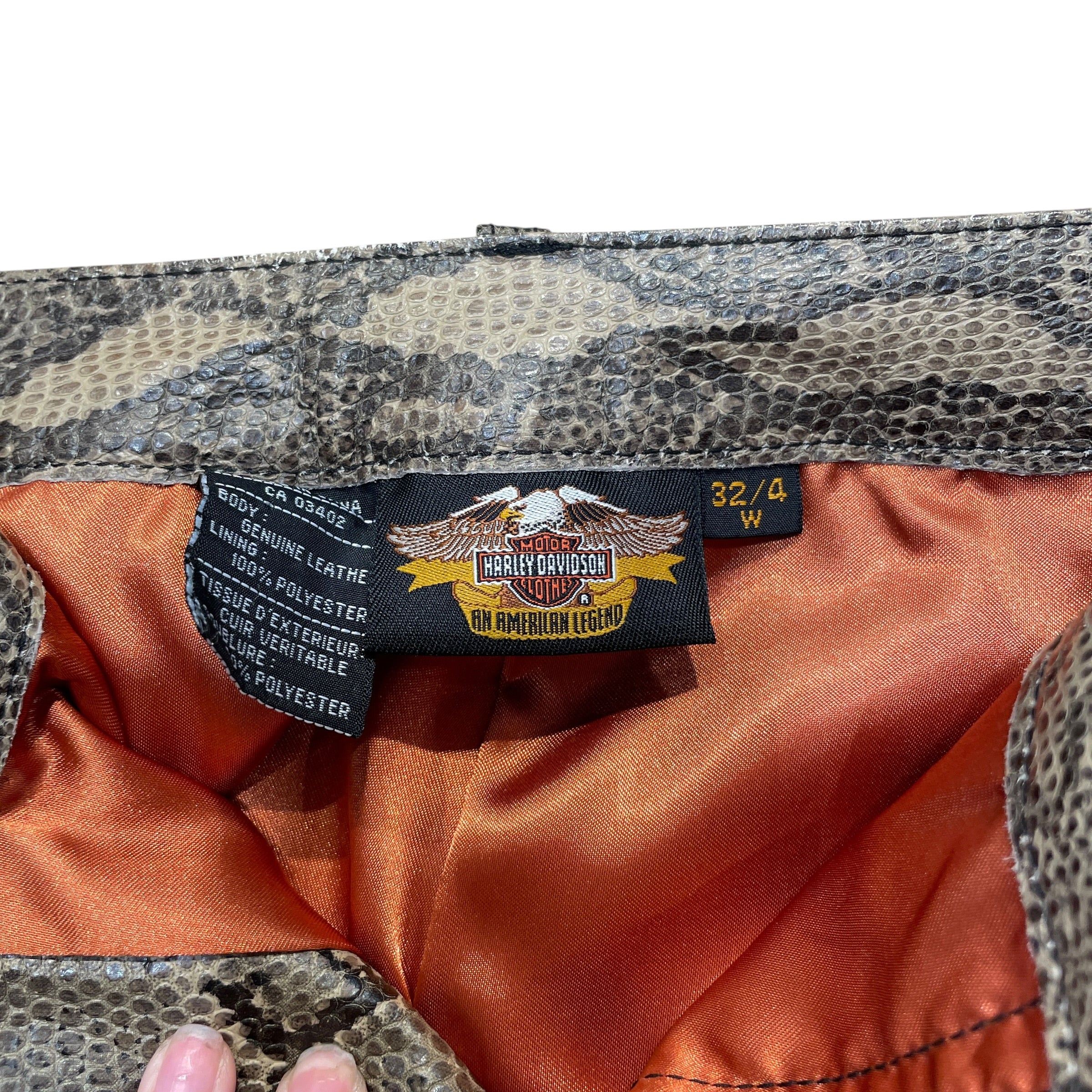 HARLEY DAVIDSON/Straight Pants/32/Animal Pattern/Leather/BEG/Snake Skin Leather Pants view 3