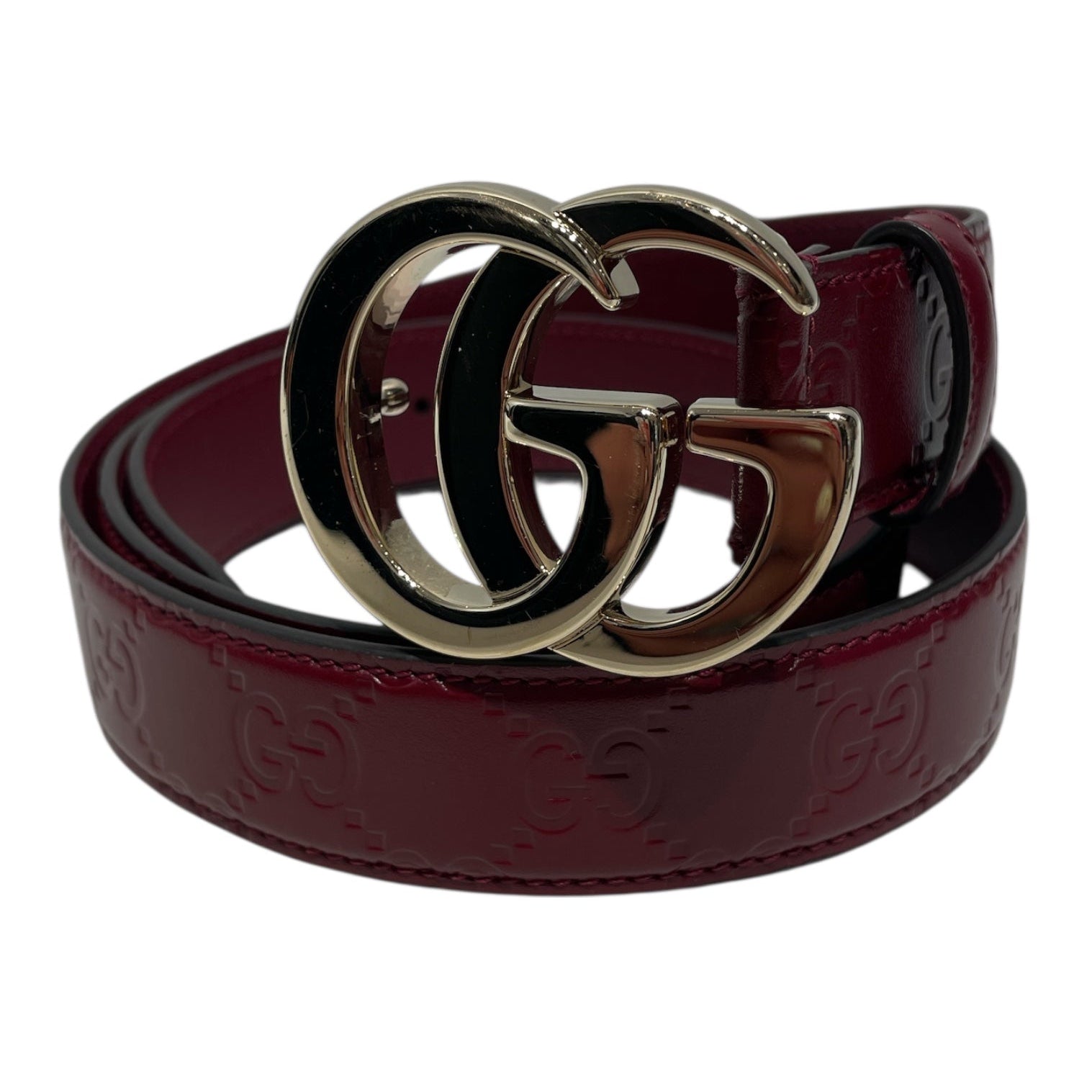 GUCCI/Belt/All Over Print/Leather/BRD/gold buckle view 1