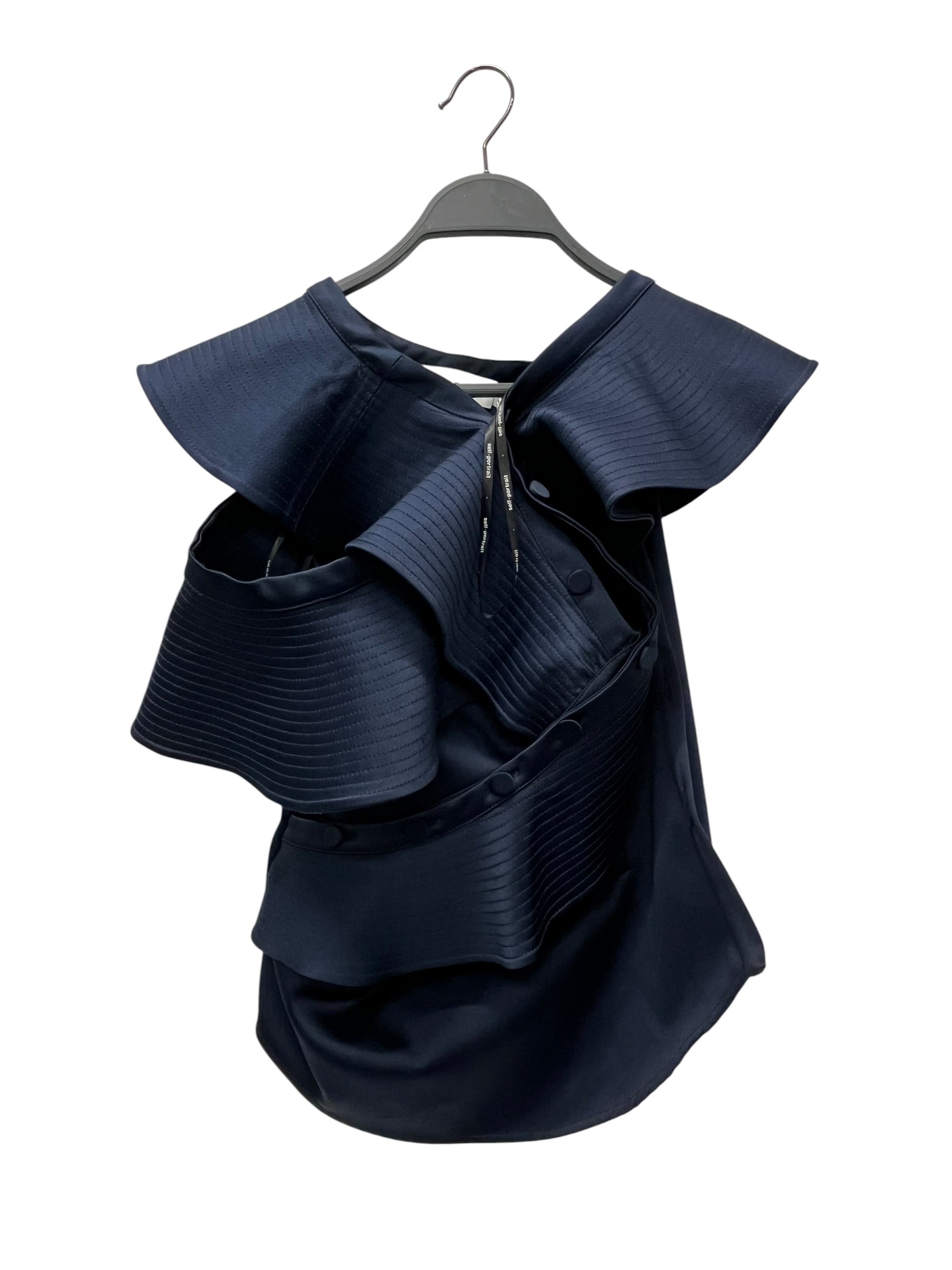 self-portrait/SL Blouse/2/Polyester/NVY/SELF PORTRAIT SATIN FRILL view 1