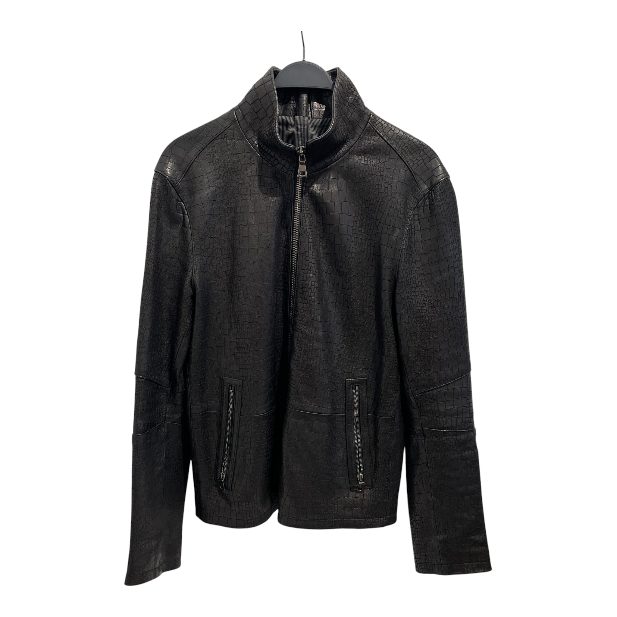 john varvatos/Leather Jkt/50/Leather/BLK/ view 1