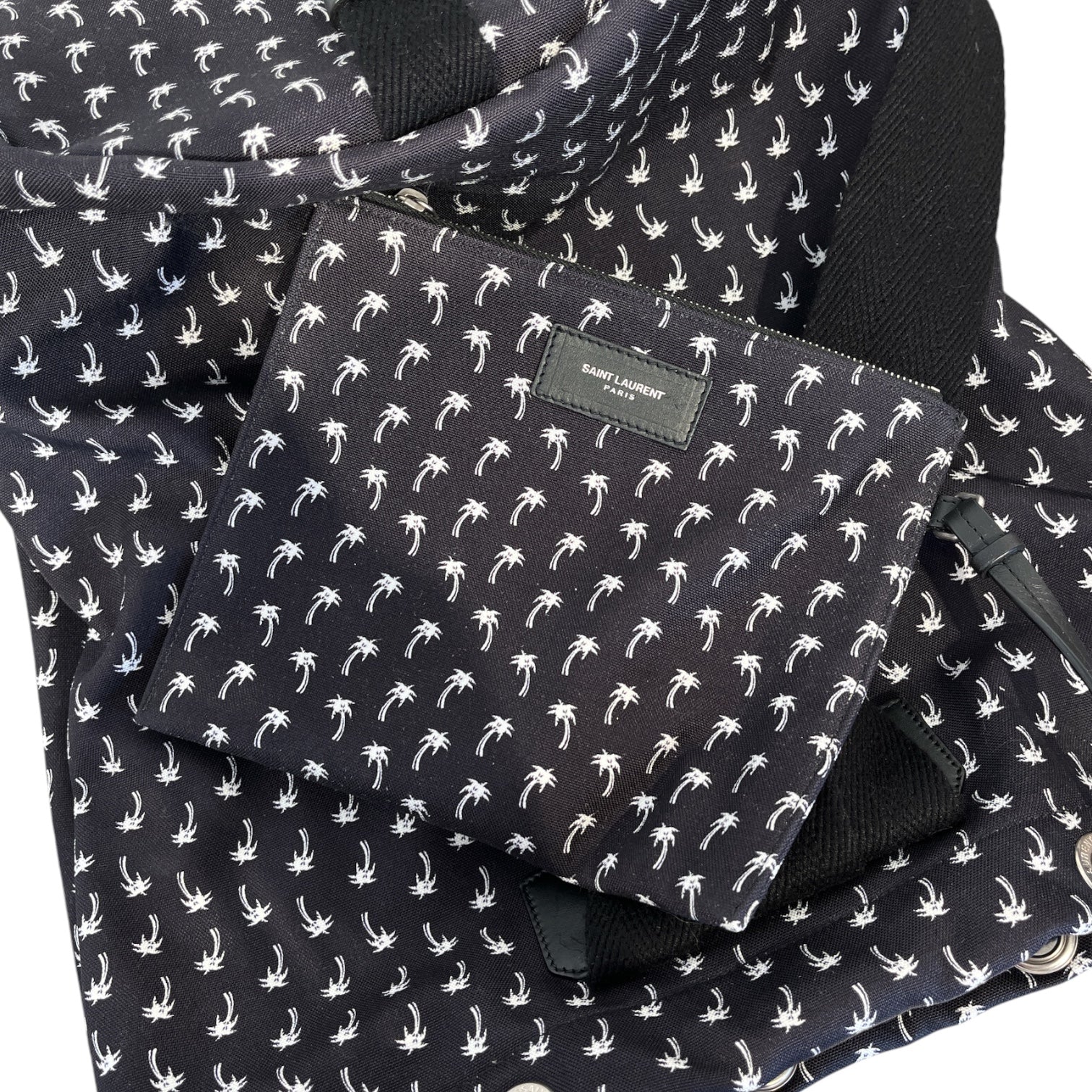 SAINT LAURENT/Backpack/Floral Pattern/BLK/teddy palm shoulder bag view 5